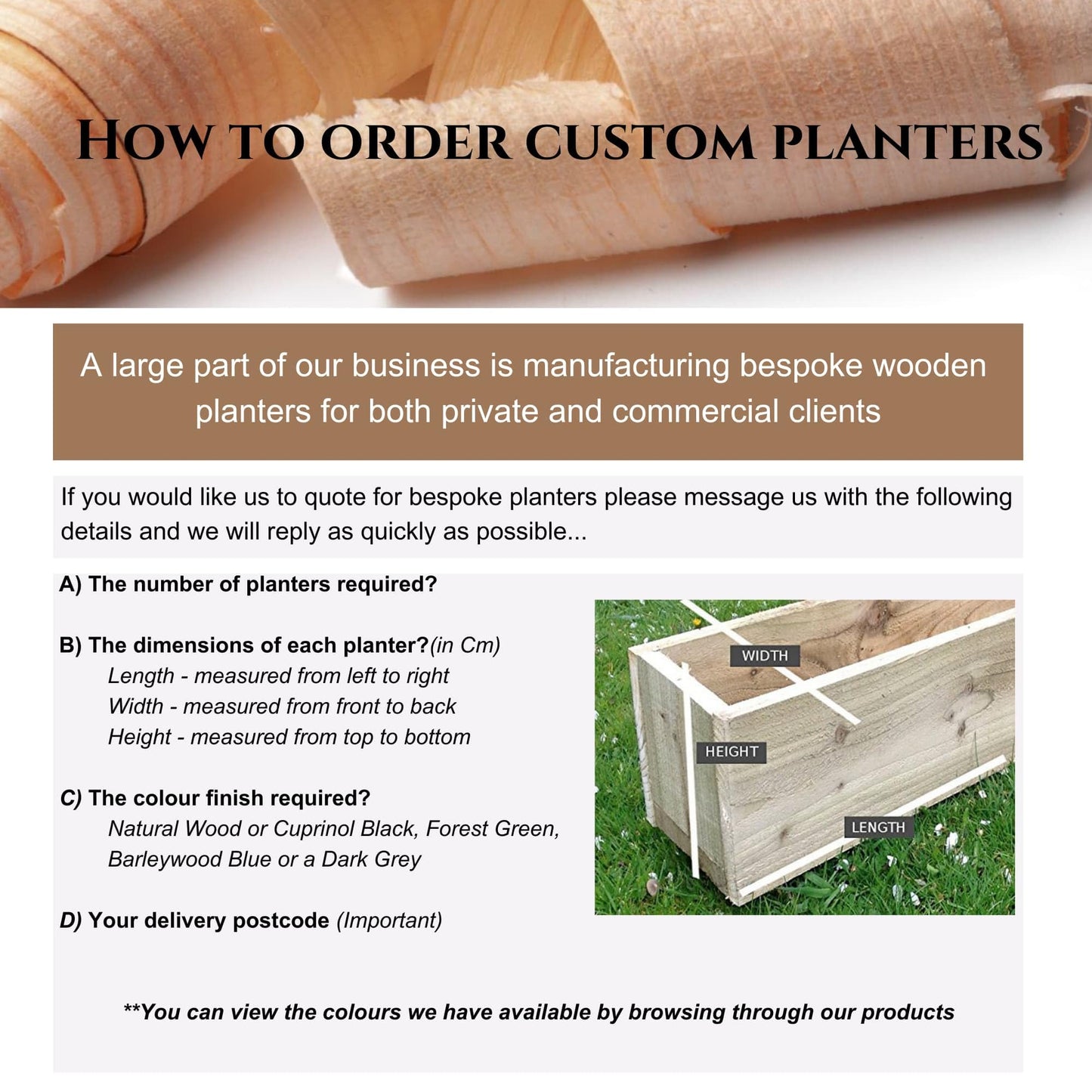 2 x Large 120cm Long (4ft) Wooden Garden/Patio/Window Box Planters. Fully Assembled - Just add plants!