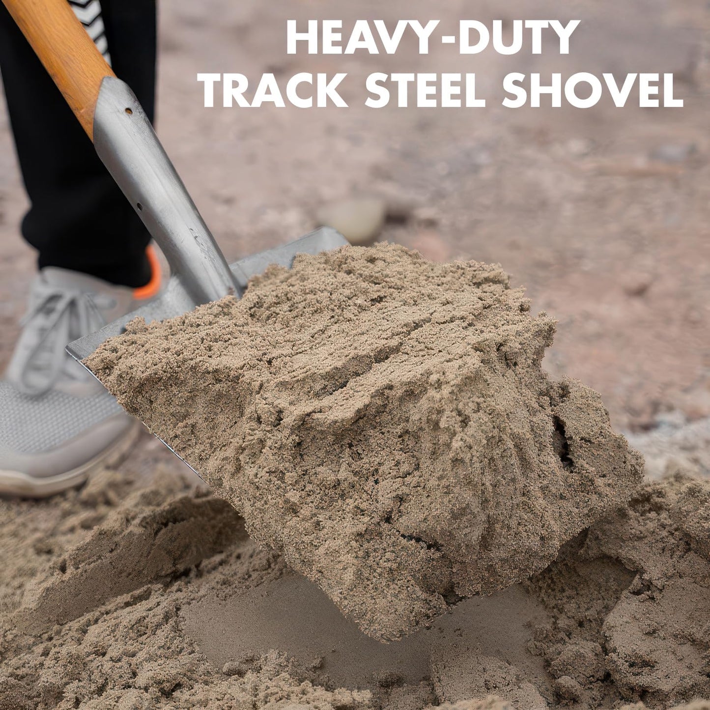 WY8 Ultimate Durability Shovel - Multifunctional Garden Shovel with Wooden Handle Heavy Duty Metal Shovel for Landscaping, Gardening, Contractor, DIY, Trenching, Outdoor Tasks (Square Shovel)