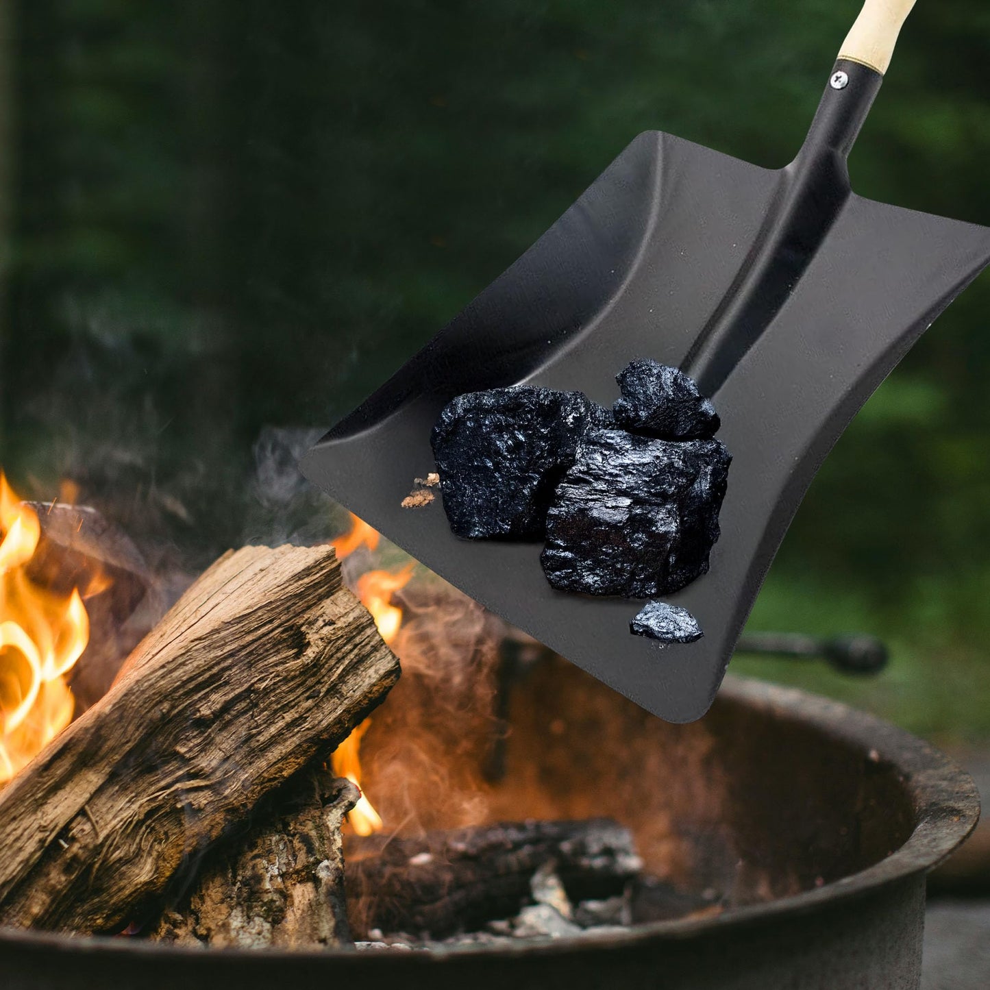 Large Hand Shovel With Wooden Handle - Strong & Lightweight Shovel Is Ideal For Moving Snow Or Using It As A Coal Shovel, Mini Fireplace Spade | Durable & Long Lasting | Reinforced Handle