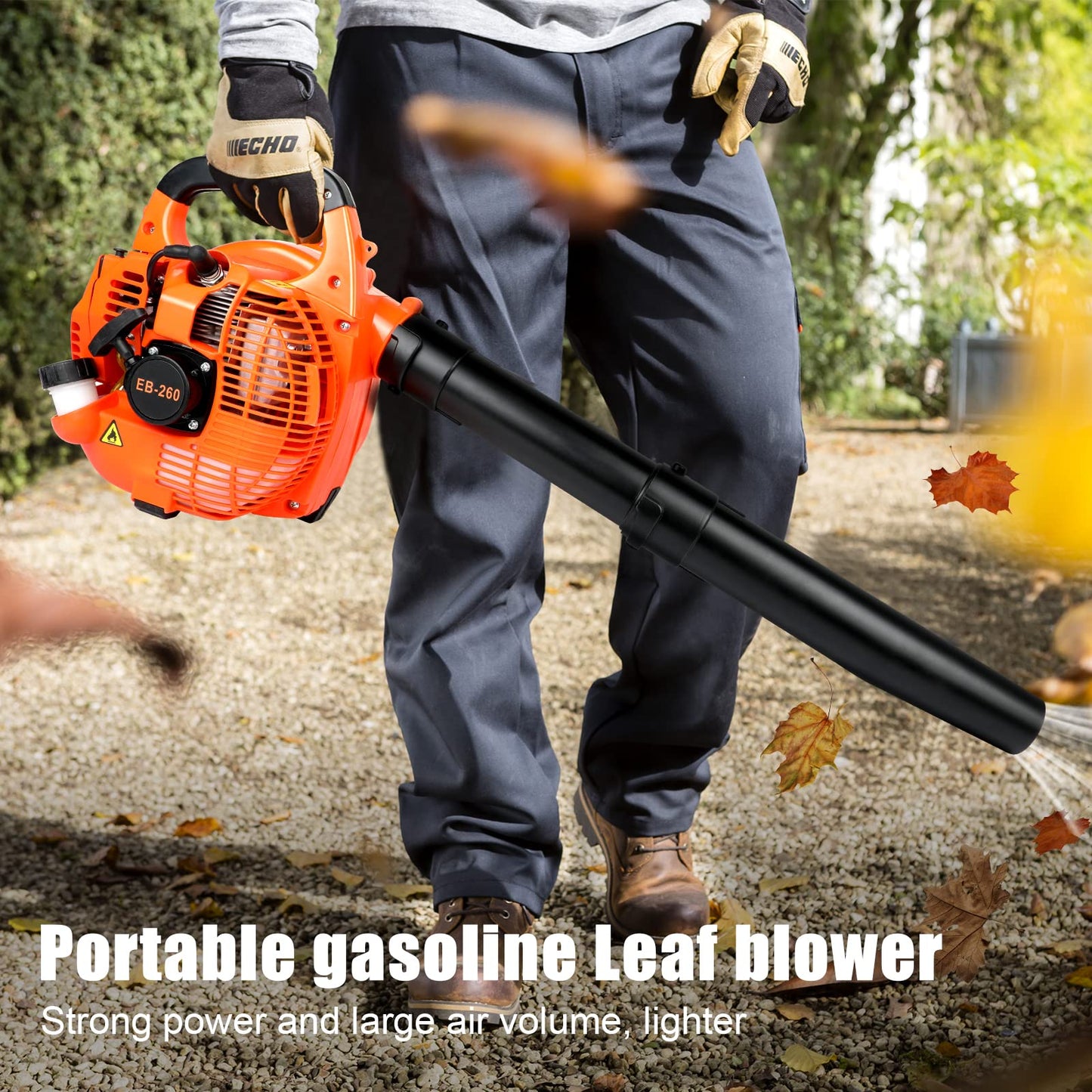 ASUNCELL Petrol Backpack Leaf Blower Fuel Leaf Blower Cordless Garden Blowers Handheld Engine Blower up to 270 Km/h airflow speed with Padded Support Straps and Detachable Tubes for Patios, Gardens