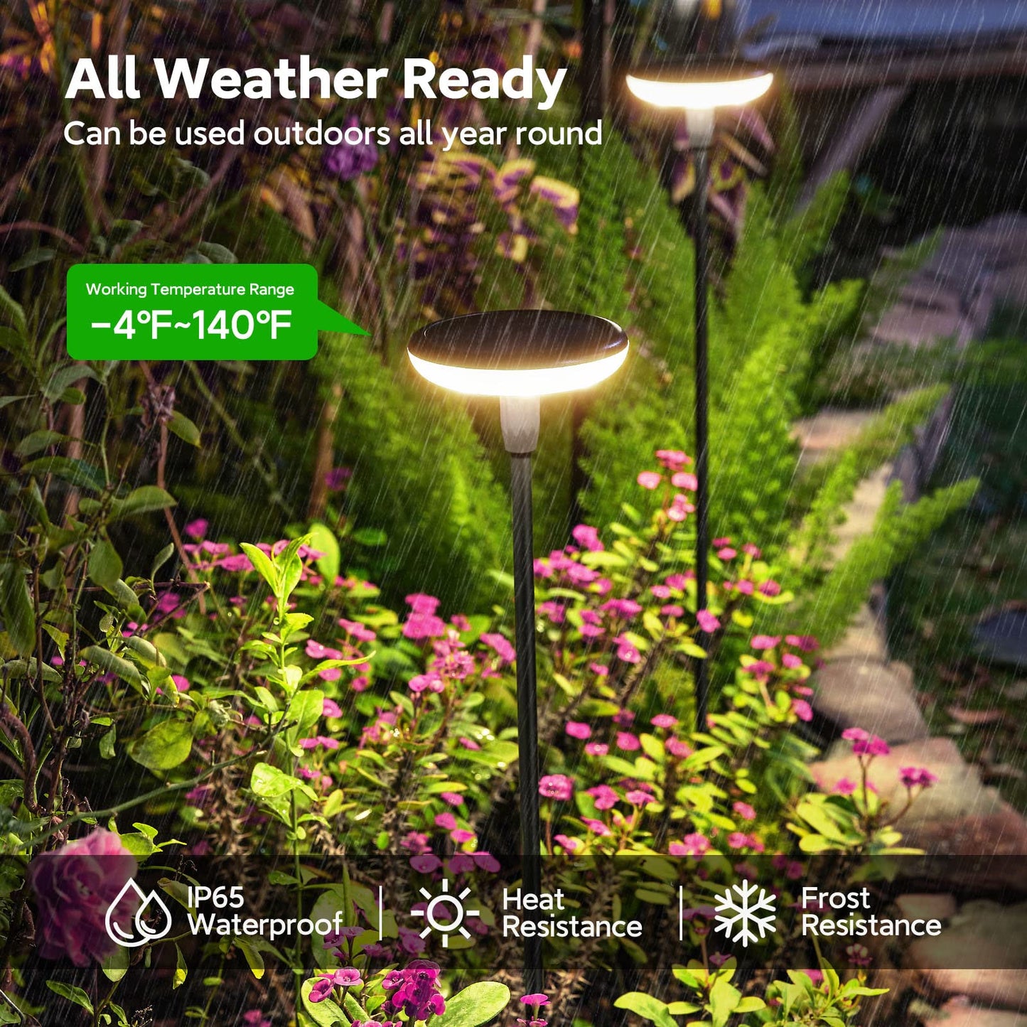GEARLITE Solar Lights Outdoor Garden, 4 Pack Super Bright Garden Lights Solar Powered Built-in 1000mAh Battery, Sway by Wind, Waterproof Outdoor Ornament for Yard Patio Pathway Decorations