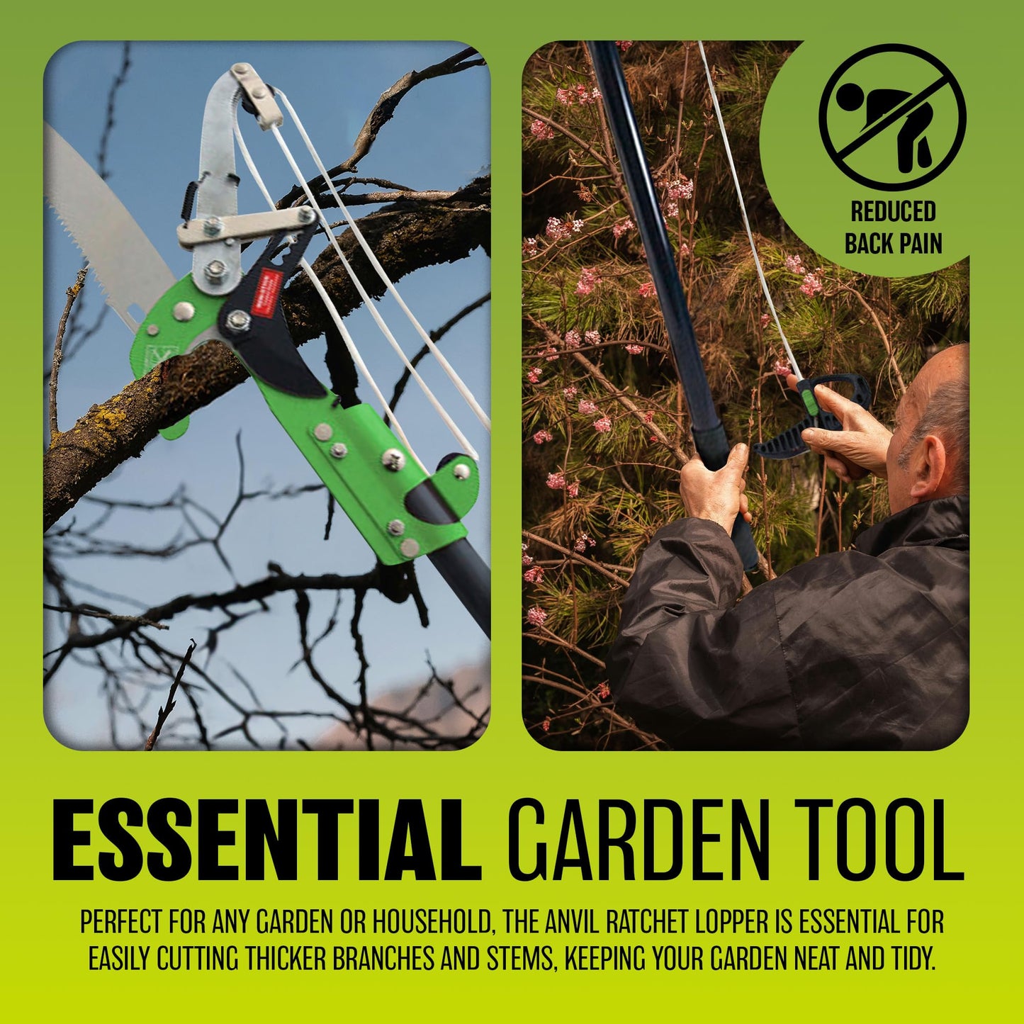 BARGAINS-GALORE Ratchet Tree Lopper & Telescopic Pole Saw - Pruning, Cutting Branches, Telescopic for Hard to Reach Places, Gardening | Professional Precise Cutting | Garden Hand Tool