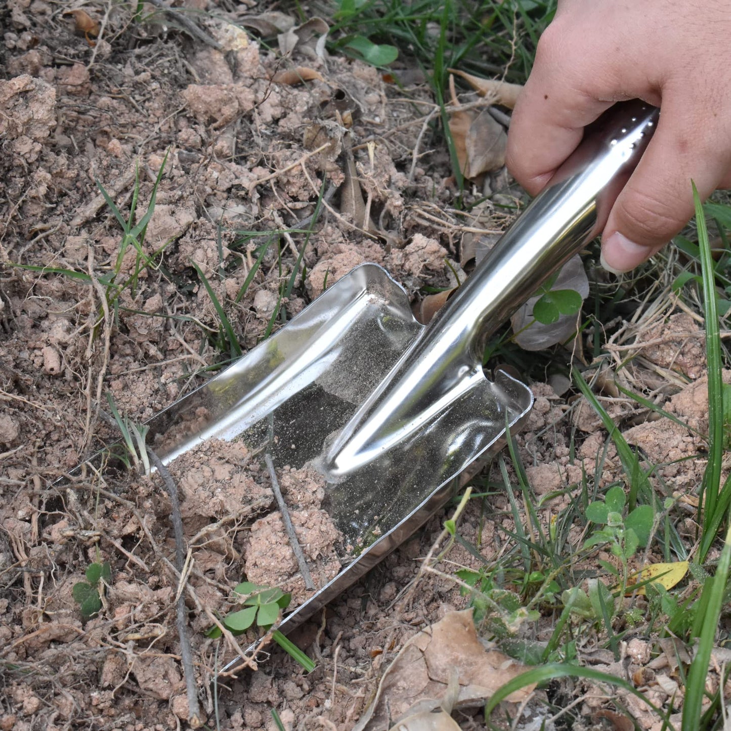 Garden Trowel Hand Shovel for Gardening, Mini Hand Trowel Garden Tool, Stainless Steel Gardening Hand Tools, Small Spade Shovel for Planting Transplanting Weeding Moving and Smoothing Digging (3)