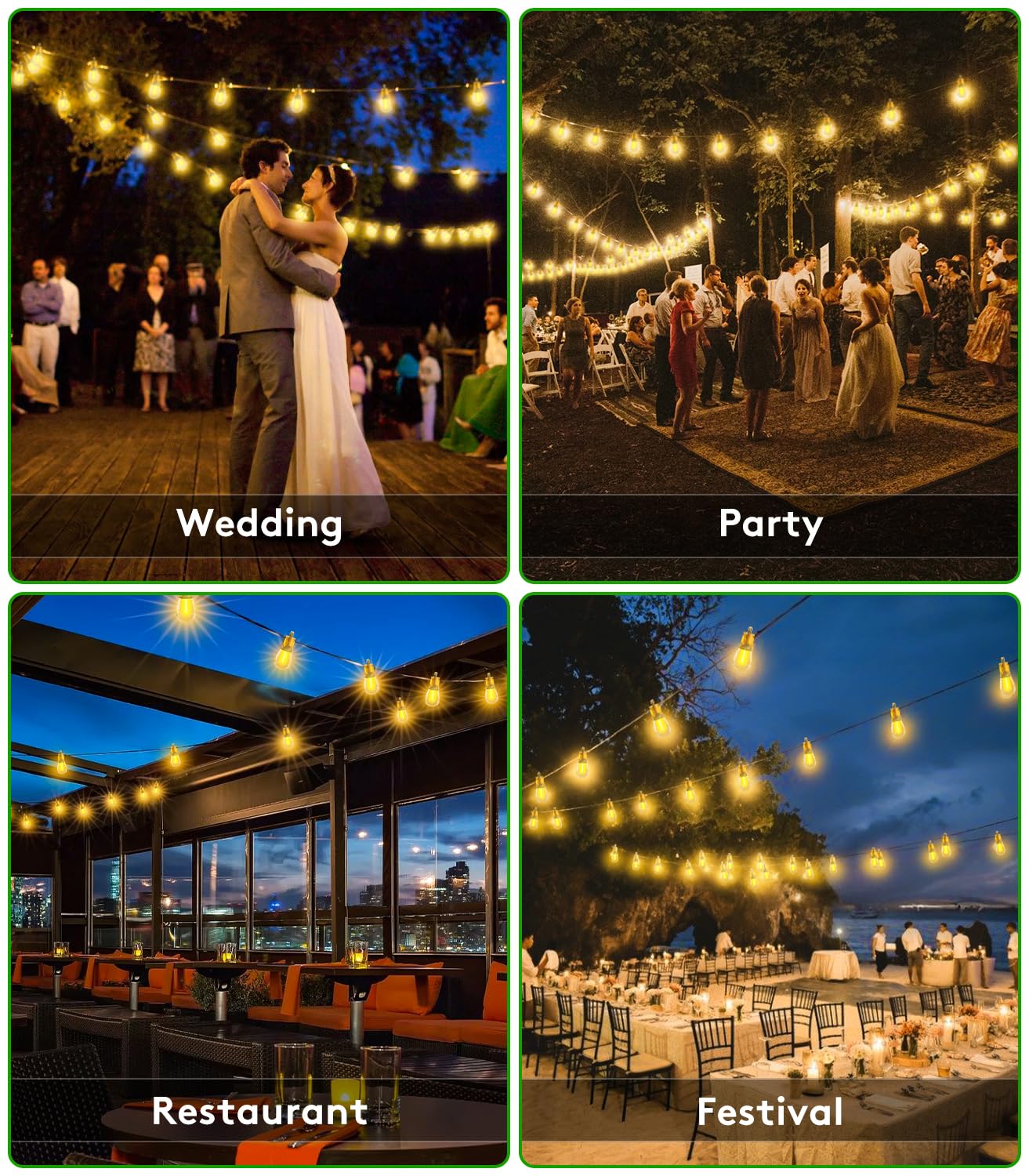 SAEIHGAE Outdoor Festoon Lights Mains Powered: 100ft 30m 30-2 S14 LED Bulbs Garden String Lighting Outside Dimmable with Remote IP65 Waterproof for Patio Gazebo Pergola Backyard