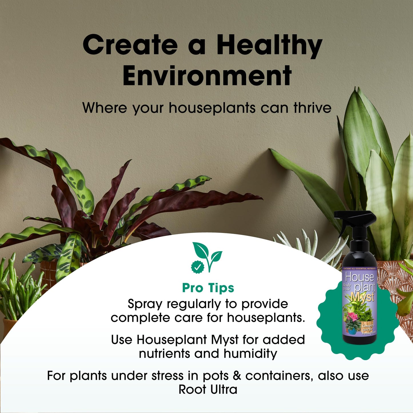 Houseplant Focus Concentrated Liquid Fertiliser, 1 Litre - Growth Technology Fertiliser for Indoor Plants - Professional Grade House Plant Food Concentrate with Kelp Seaweed Extract - Makes 200L