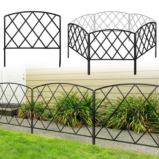 Thealyn Decorative Garden Fence 60cm (H) x 3m (L) Rustproof Metal Fence Panels No Dig Fence for Dogs Yard Patio Animal Barrier Flower Bed