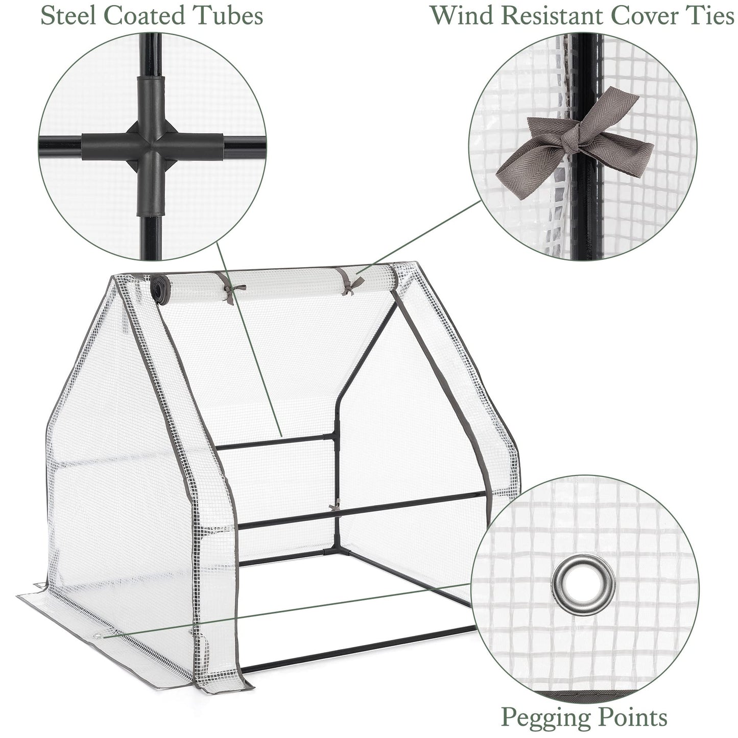 CHRISTOW Large Grow Tunnel Cloche Garden Polytunnel Greenhouse With Reinforced Cover (choose 0.9m, 1.8m, 2.7m or 3.6m long)