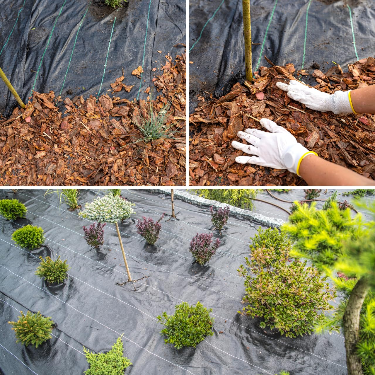 GARDENIX Weed Control Fabric Extra Strong 70 g/m² (0.8 m x 5 m) Ground Fabric Garden Fleece Against Weeds Black