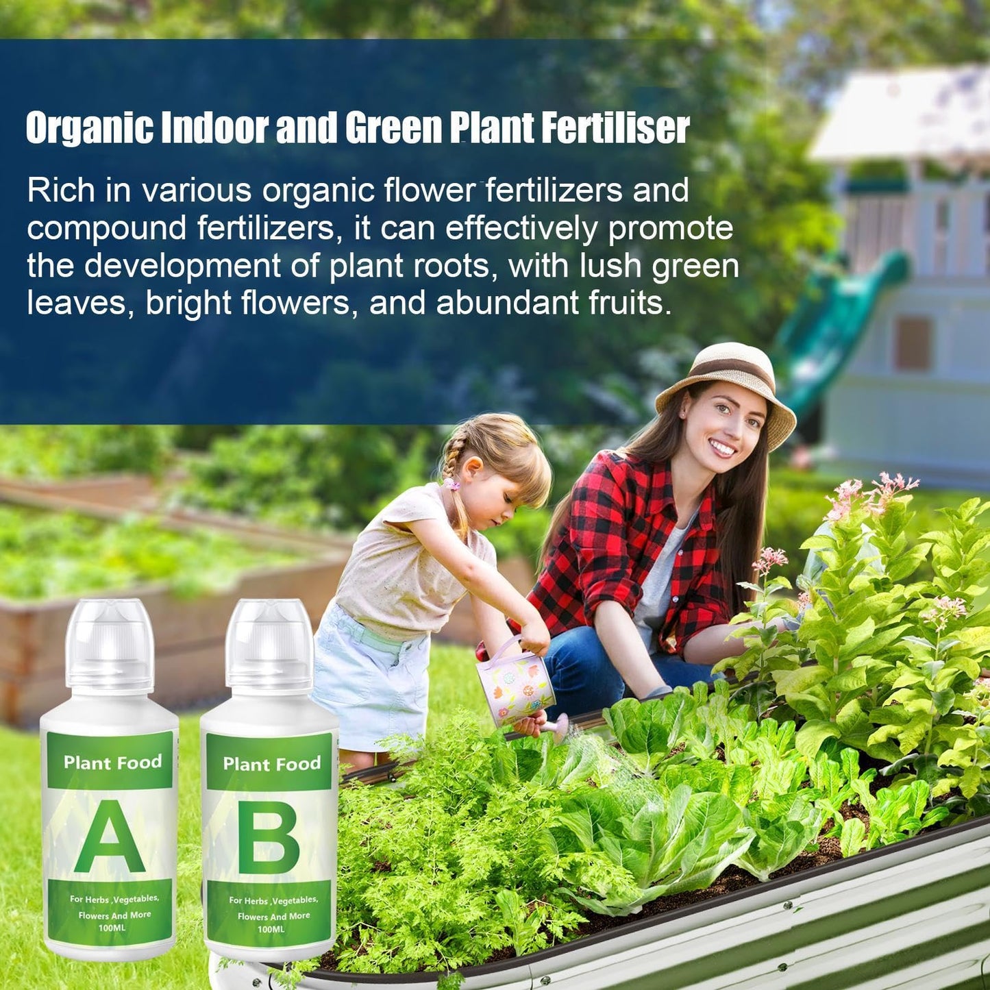 jamgeery Hydroponic Nutrients,Vegetable Growing Nutrients | A & B Plant Food for Hydroponics Growing System and Potted Houseplants, Plant Fertilizer