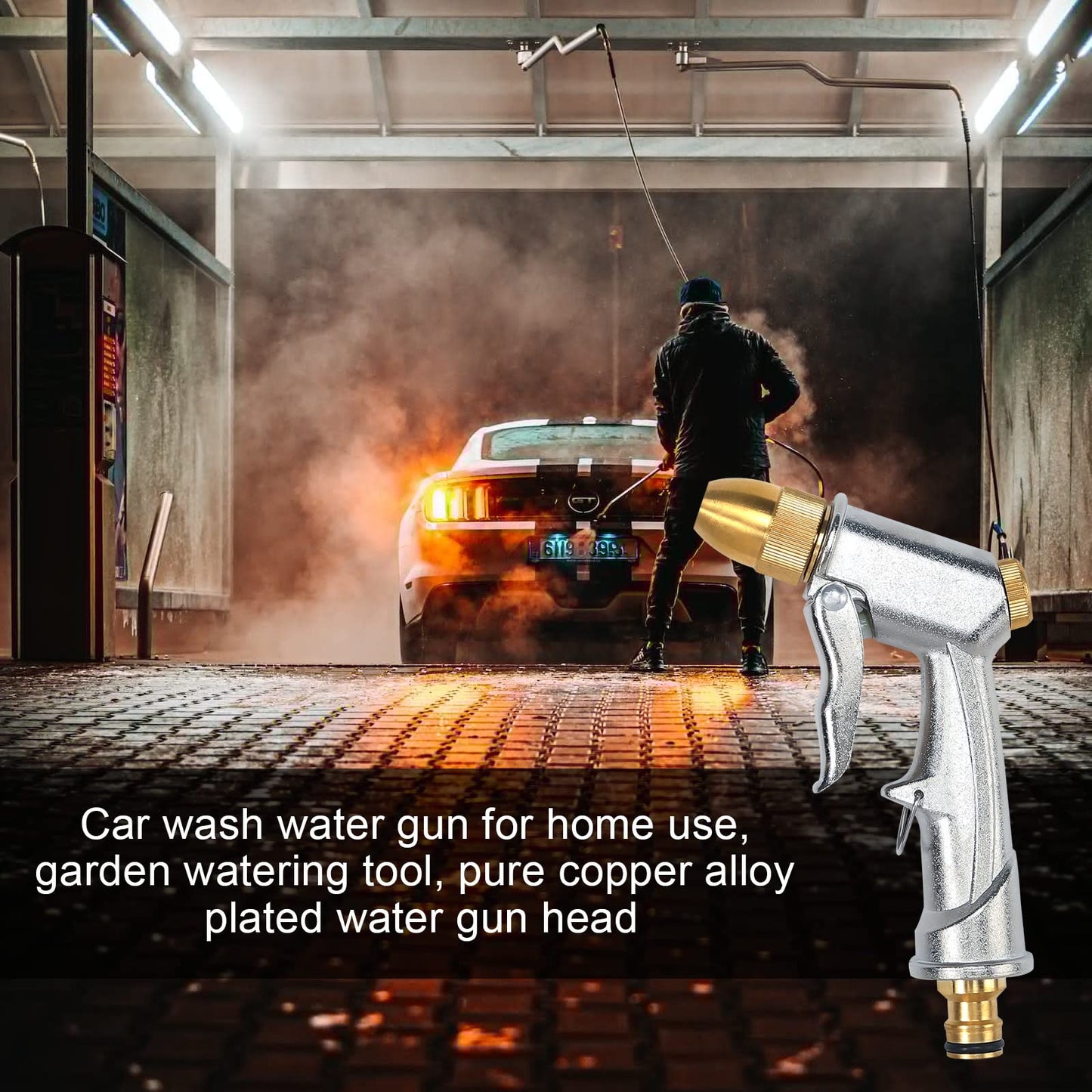 Heavy Duty Metal Garden Hose Nozzle 100% Heavy Duty Metal Water Gun Garden Hose Spray Gun Hose Spray Gun Metal for Car & Pet Washing, Plants Watering, Lawn and Garden Cleaning