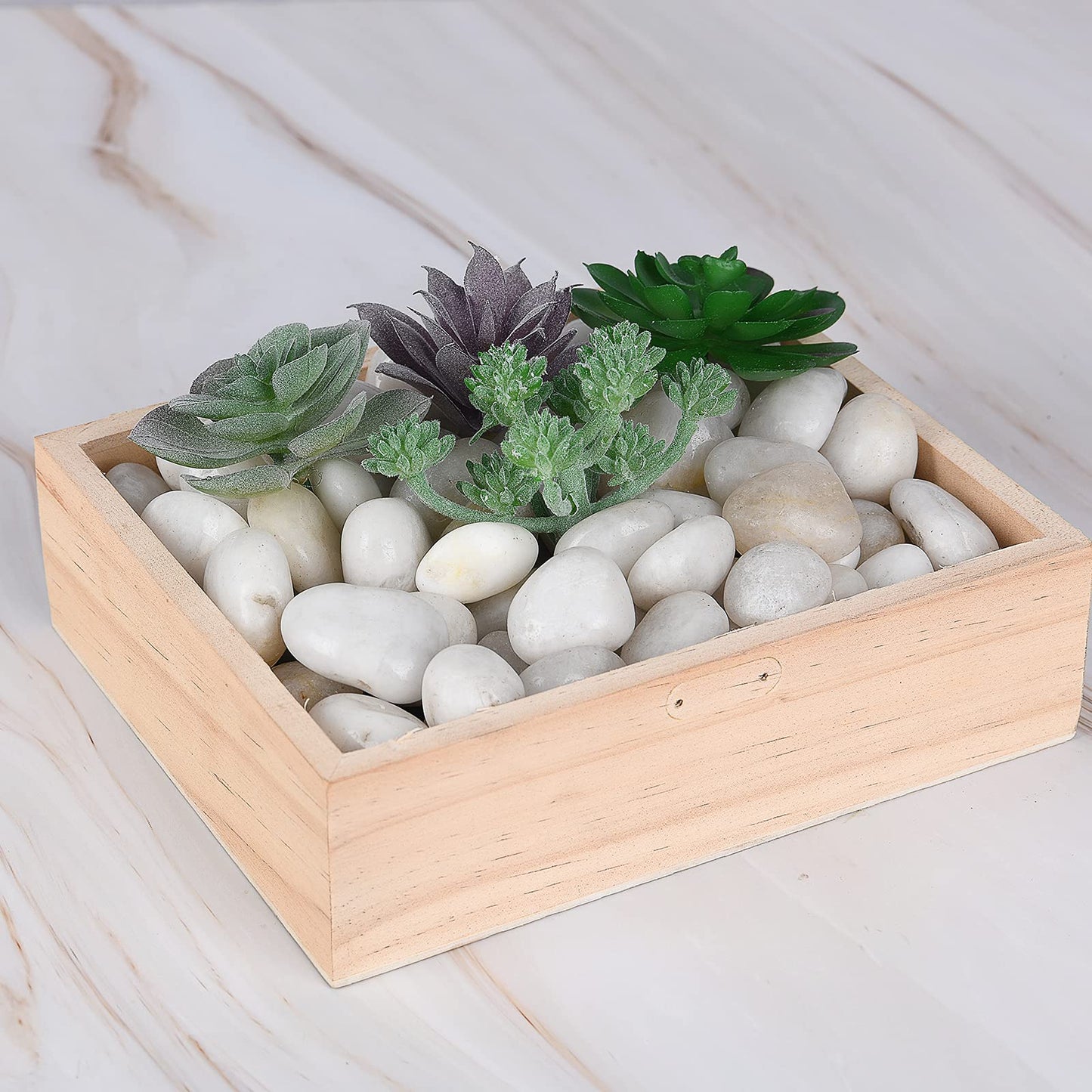 Hisredsun 2.1 lb White Decorative Stones,Natural Polished Pebbles for Plant Pots,River Rocks for Landscaping, Vase Fillers,Succulents,Aquarium and Garden Decoration