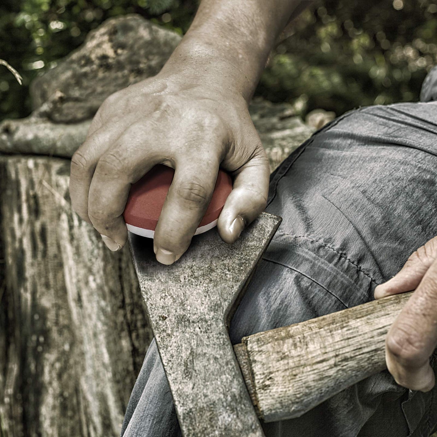 DDF IohEF Axe/Hatchet Sharpening Stone 180/320 Grit, Professional Garden Tool/Lawnmower Blade Sharpener, Axe Sharpener with Portable Bag, for Garden Tools, Chisels, Axes, Secateurs, Pruner etc