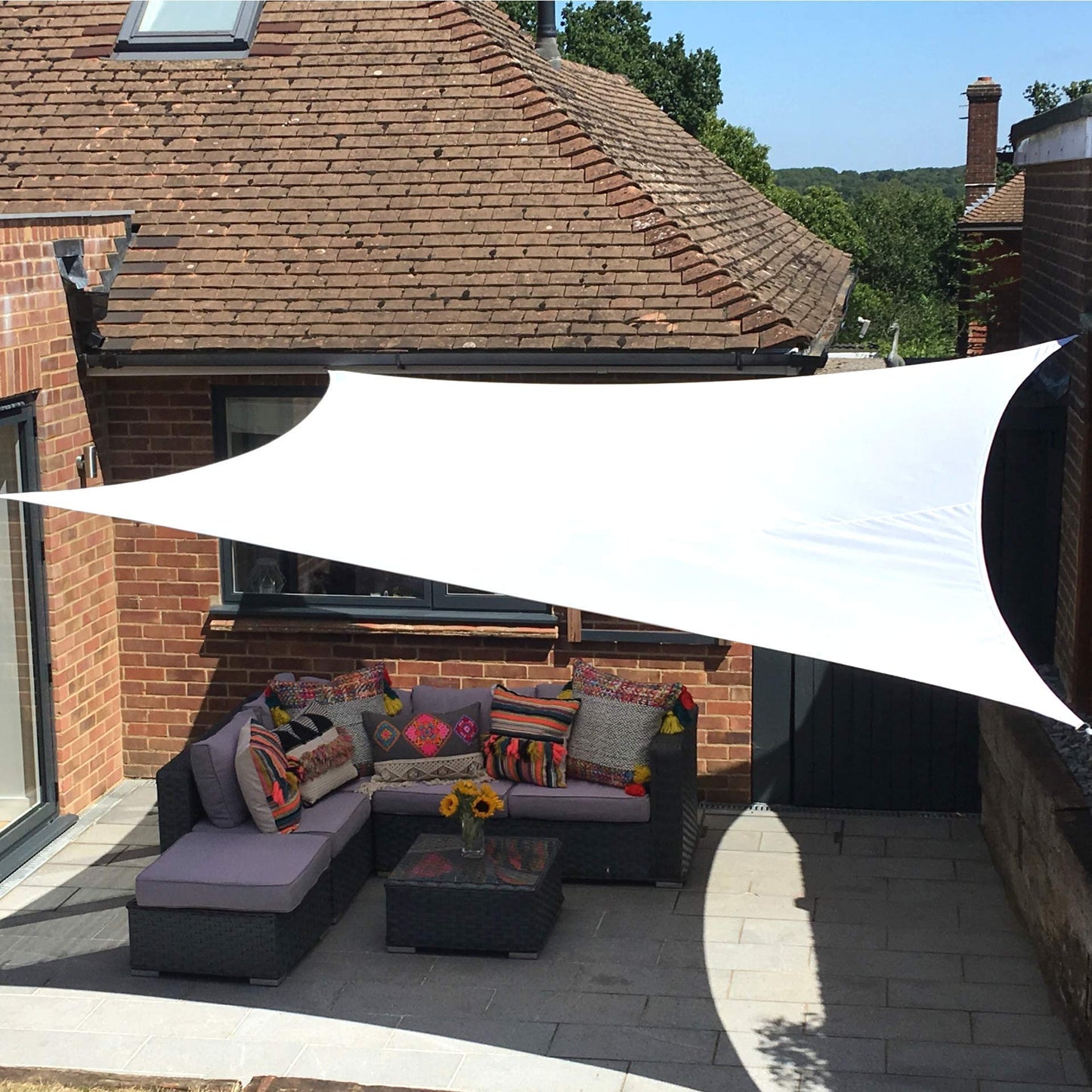Clara Shade Sails - White Rectangle 3x4m Sun Shade Sail, Conservatory Sail Shades, Pergola Canopy, Garden Sail Canopy Waterproof, Patio Gazebo, Garden Tent, Outdoor Sun Sail Shade, Garden Awning