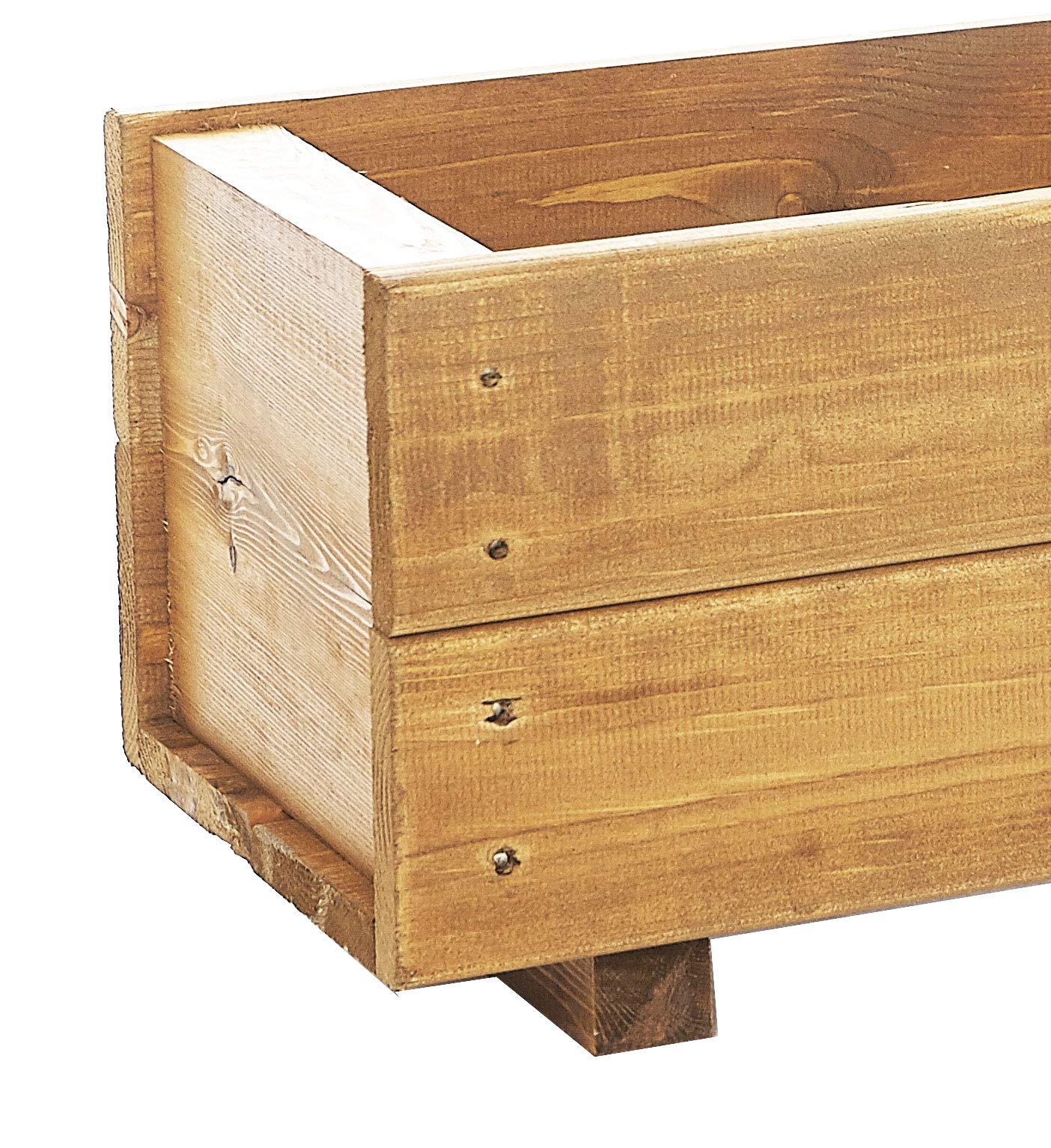 RUDDINGS WOOD Set of 2 x 60cm Wooden Trough Planter - Plant Container Box Fully Assembled