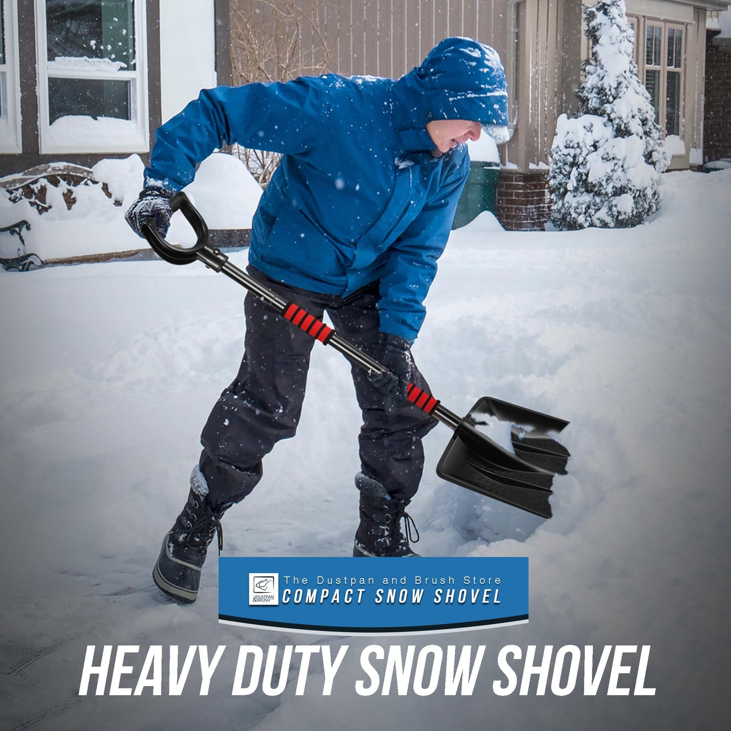 Travel Snow Shovel Heavy Duty with Detachable Multi Section Handle, Collapsible Snow Removal Tool for Car, Travel, Outdoor Camping, Garden etcs