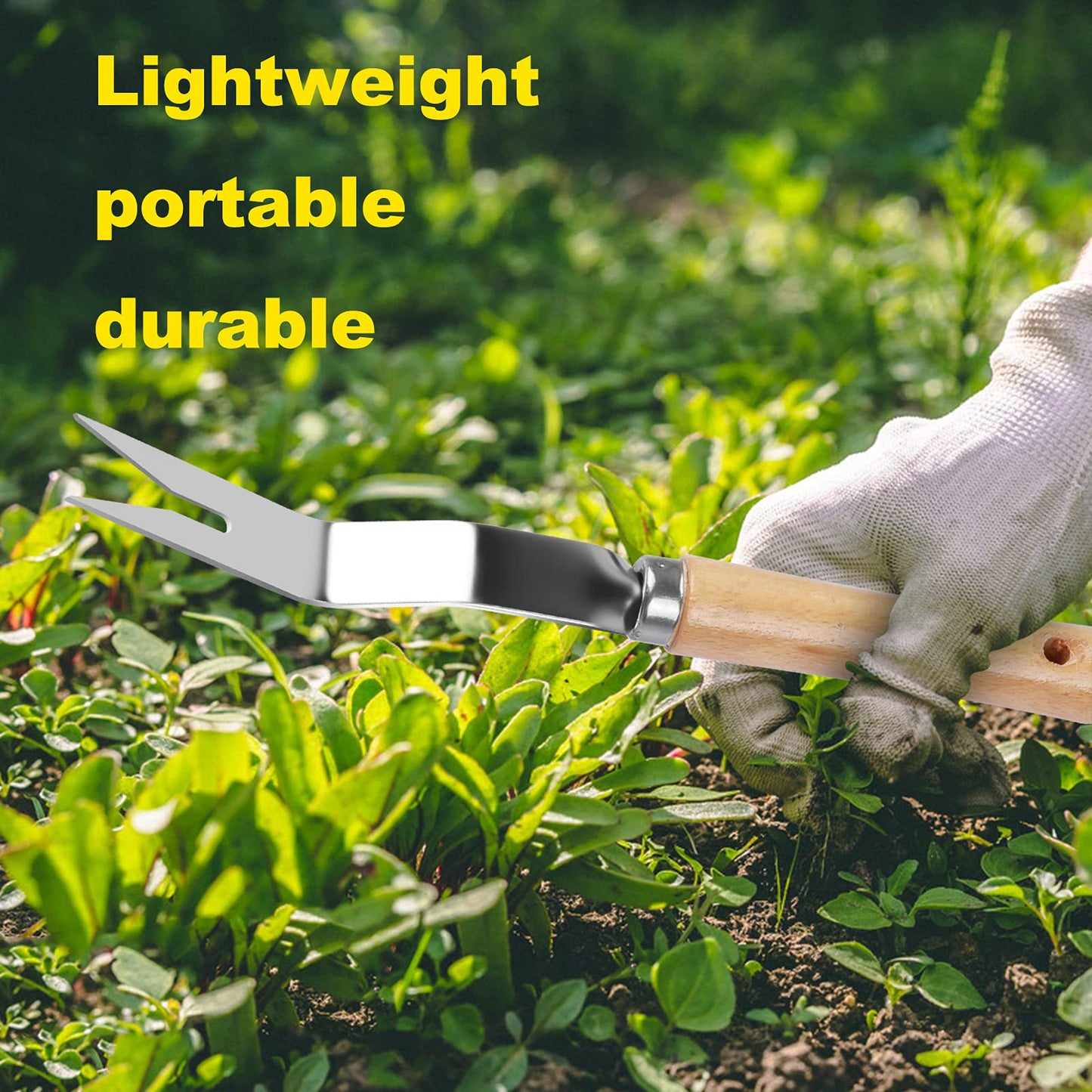 Garden Weeder Hand Weeding Tool Weed Removal Stainless Steel Handle Weed Deep Digger Grass Lawn Trimming Remover Fork Puller for Weeds Eradicate