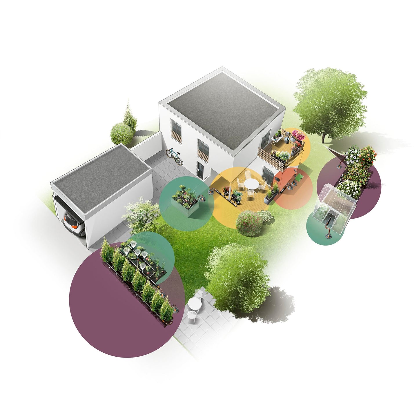 Gardena Micro-Drip-System Drip Irrigation Set Balcony (15 plants): Starter set, ready to use, water-saving irrigation system, simple & flexible connection technology (13401-20)