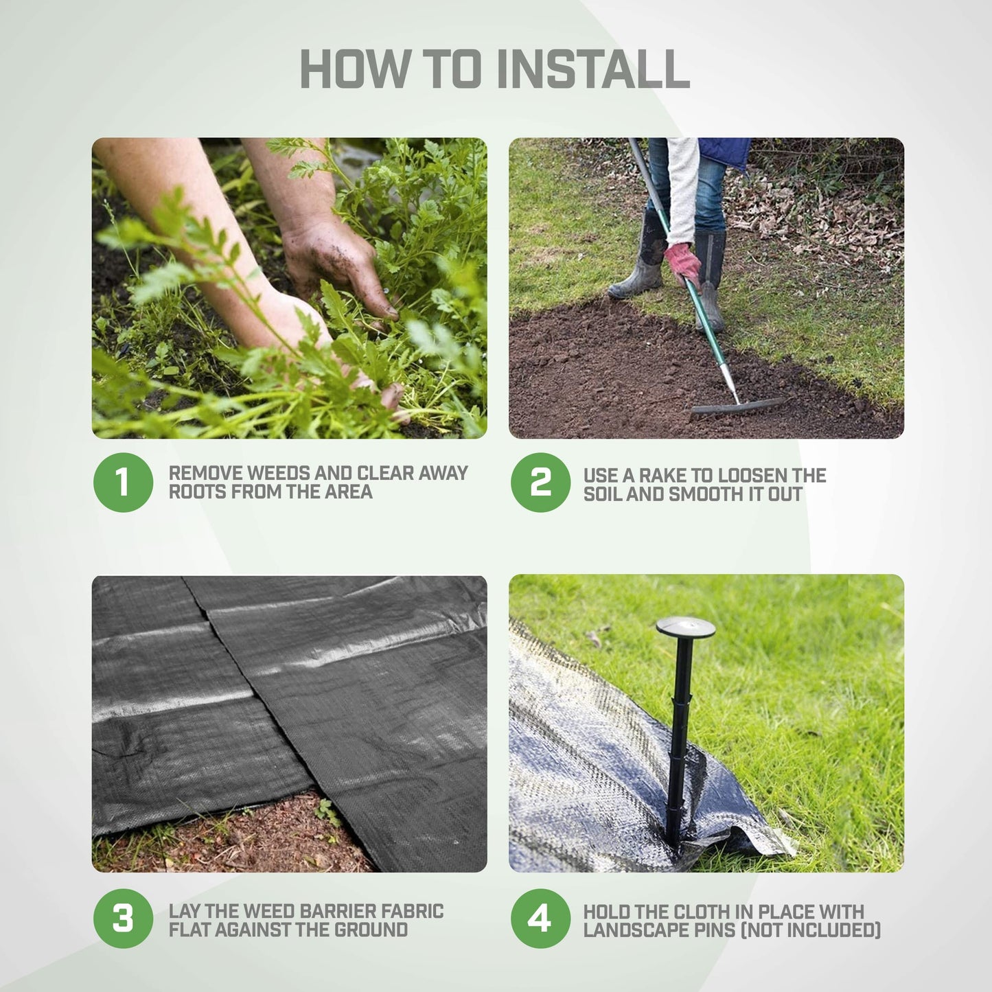 Homesecret 105 GSM Weed Membrane Heavy Duty - 2M x 10M Weed Control Membrane - Garden Membrane Weed Control - Weed Control Fabric - Landscape Fabric, Weed Barrier Fabric, Weed Matting - Black