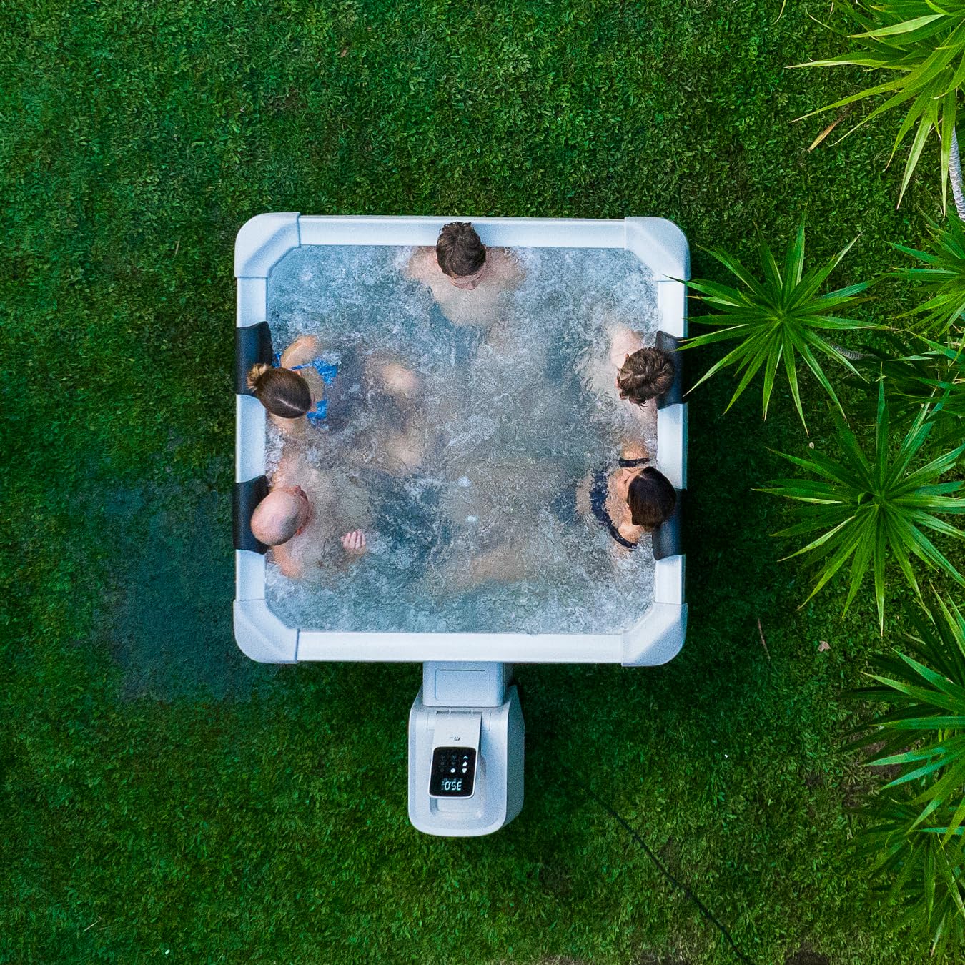 MSpa Oslo Amber Hot Tub with Wi-Fi Control LED Lighting Hydrotherapy Jets and Cover Included - Portable Modular 13AMP plug and play