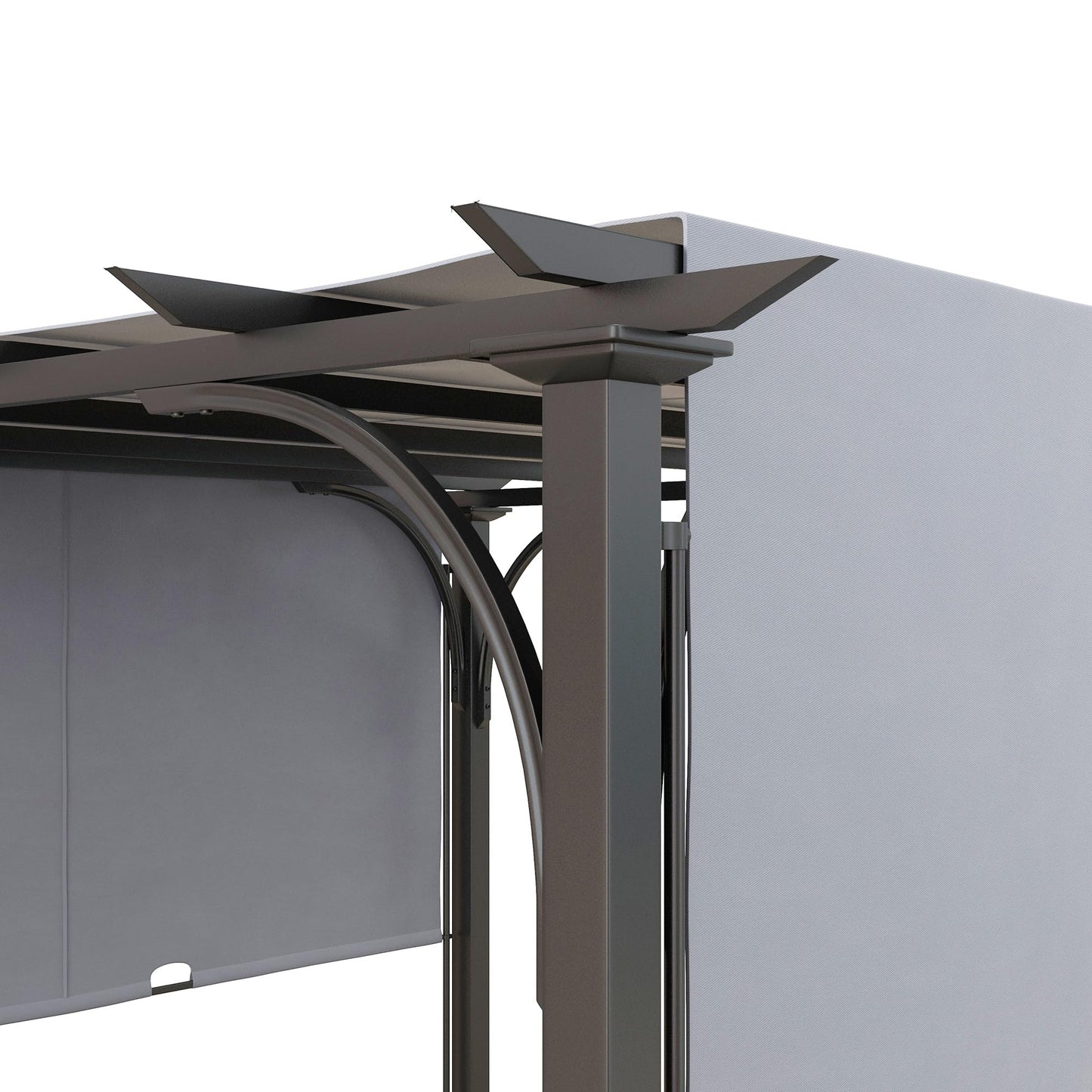 Outsunny 3 x 3(m) Garden Pergola, Outdoor Pergola Gazebo with Adjustable Canopy, Sun Shade Patio Canopy Shelter, Grey