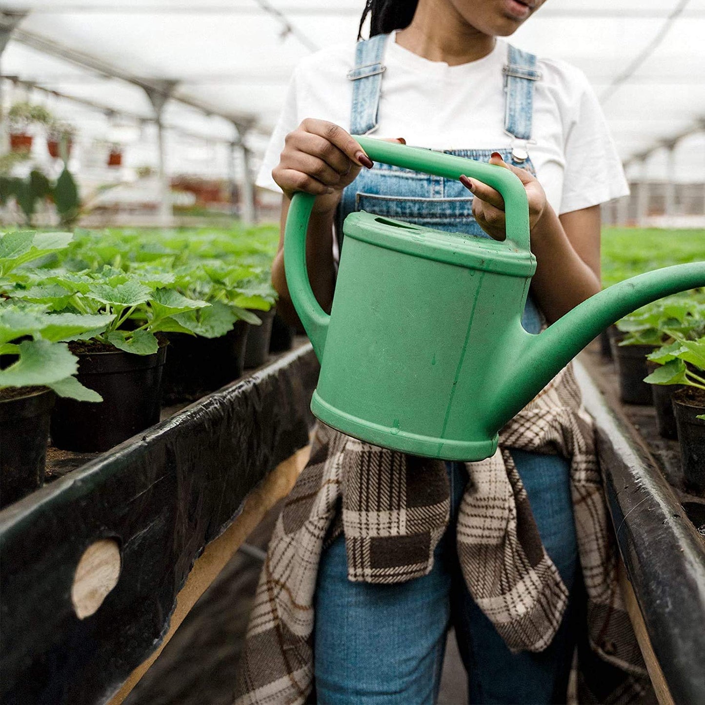 KAHEIGN 50Pcs 15cm Plastic Plant Flower Pots Lightweight Seed Starting Pots Nursery Seedlings Pots Flower Plant Container (15 x 13cm, Black)