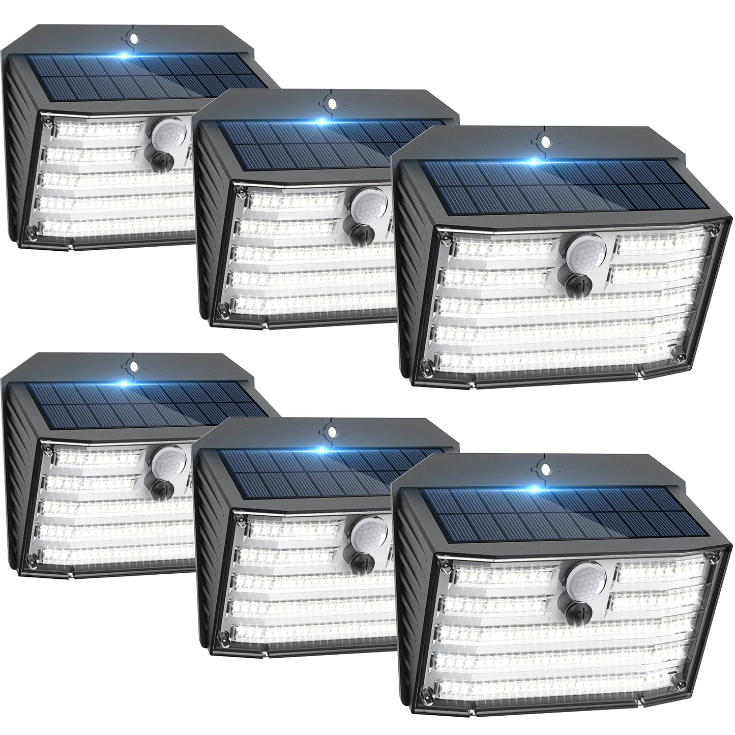 CLAONER Solar Lights Outdoor, Super Bright 126LED Solar Security Lights PIR Motion Sensor with 3 Lighting Modes, 270° Lighting Angle, Wireless IP65 Waterproof Wall Lights for Outside (6 Pack)