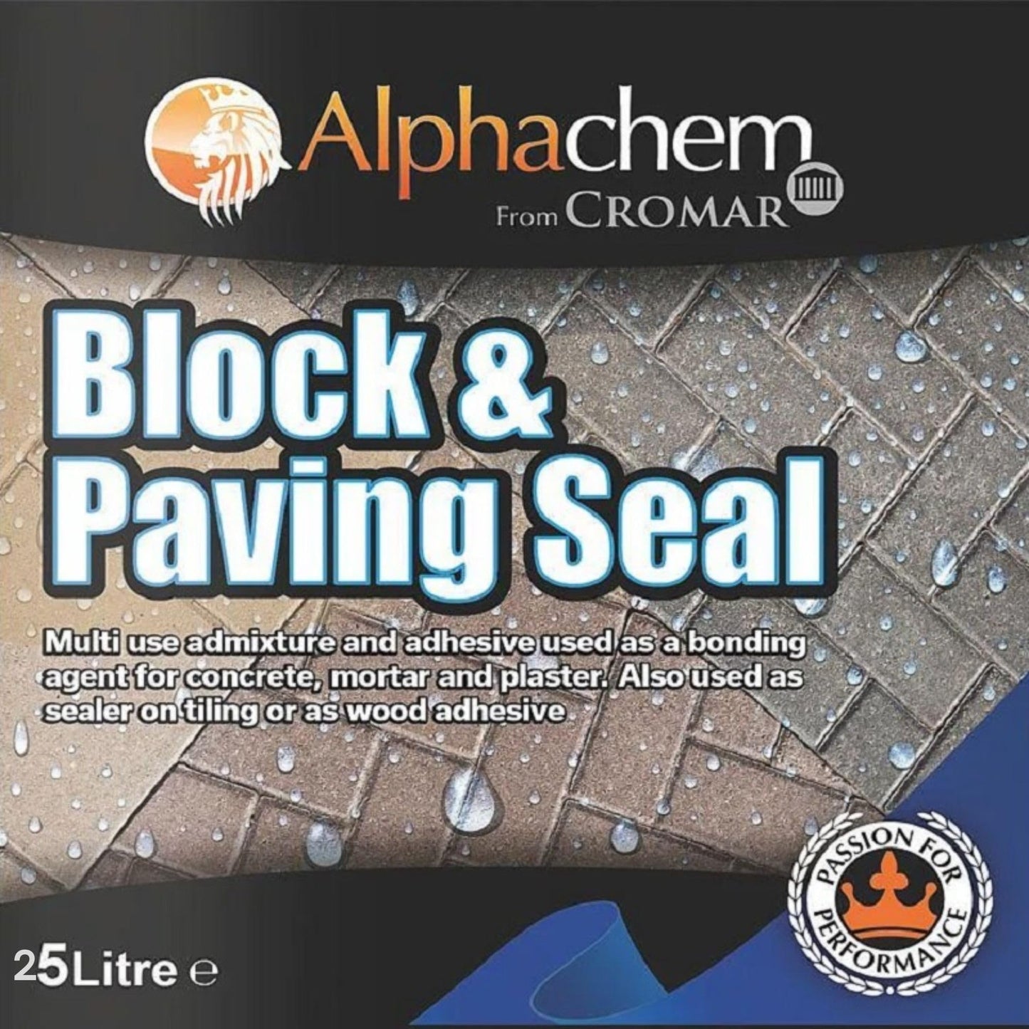 CROMAR AlphaChem Block & Paving Sealer | High Penetration Protective Sealer for Concrete – Brickwork – Masonry – Paving | Non-Yellowing – Vapour Permeable | Durable Block Paving Sealant | Clear – 25L