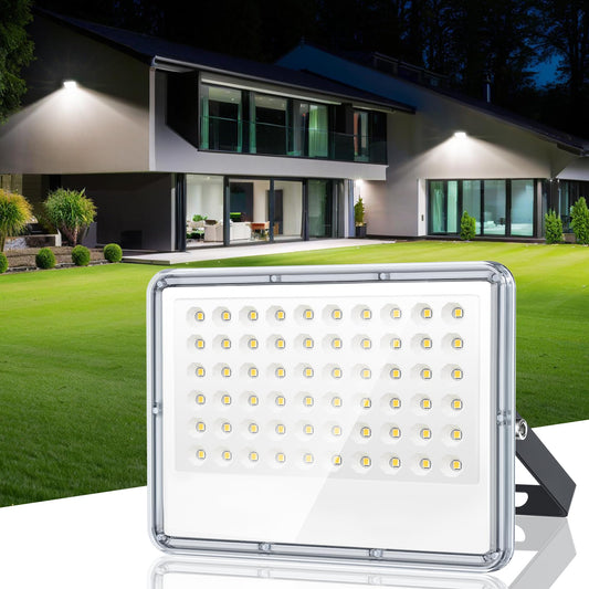 TASINUO 50W LED Floodlight, 5000LM Outdoor Security Lights, IP67 Waterproof LED Spot Lights 7000K Daylight Flood Lights for Garden, Yard, Garages, Warehouse, Patio, Billboard