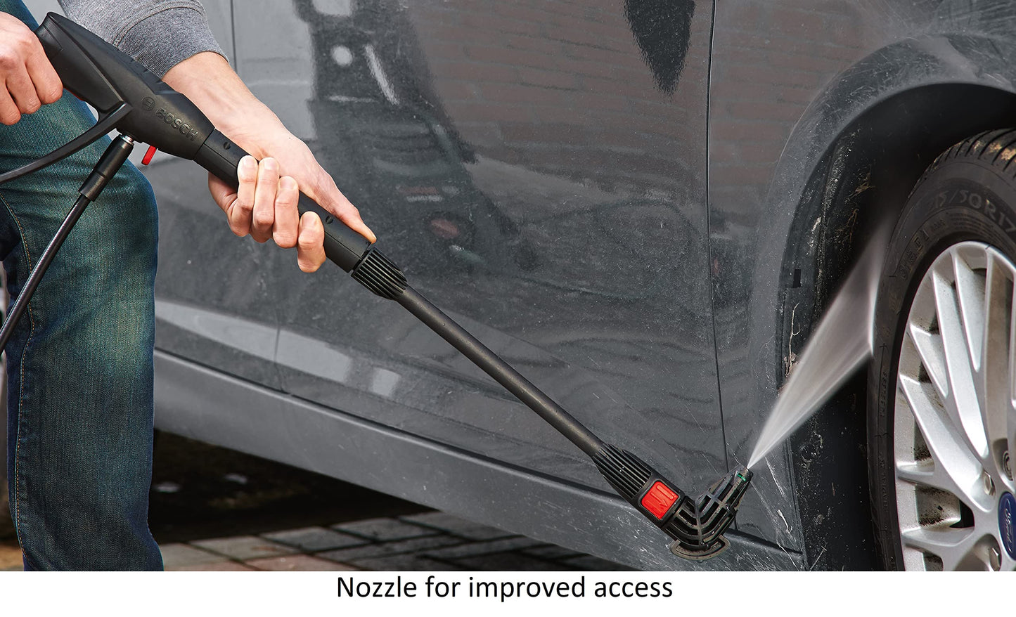 Bosch Pressure Washer Home and Car Cleaning Kit (with patio Cleaner, wash Brush and 90 degree nozzle, in Carton Packaging)