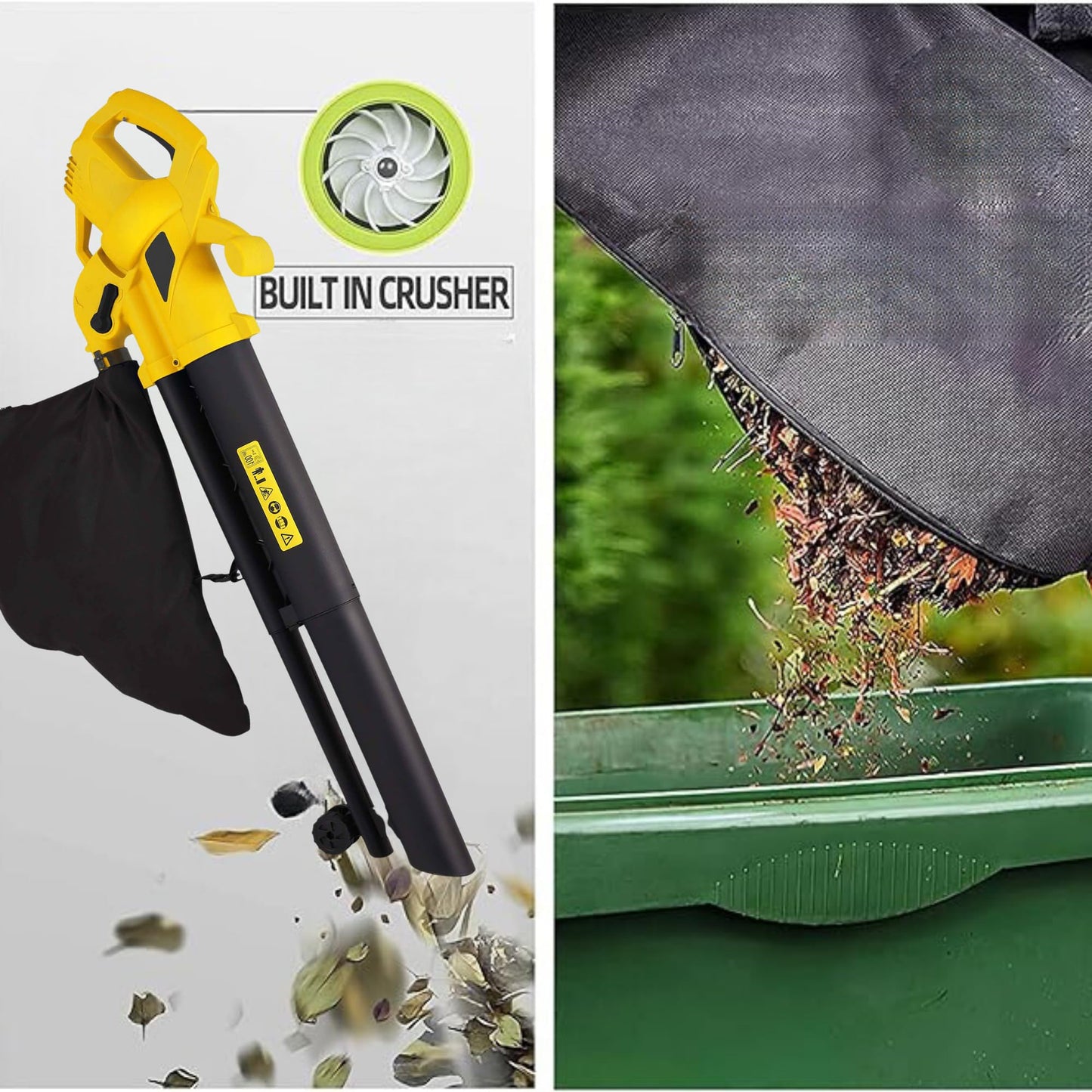Straame 3-in-1 Lightweight Leaf Blower, Garden Vacuum & Mulcher – 3000W, 40L Bag for Easy Clearing of Leaves & Waste in Garden, Patio & Driveway – Corded Electric Leaf Blower with Adjustable Speed