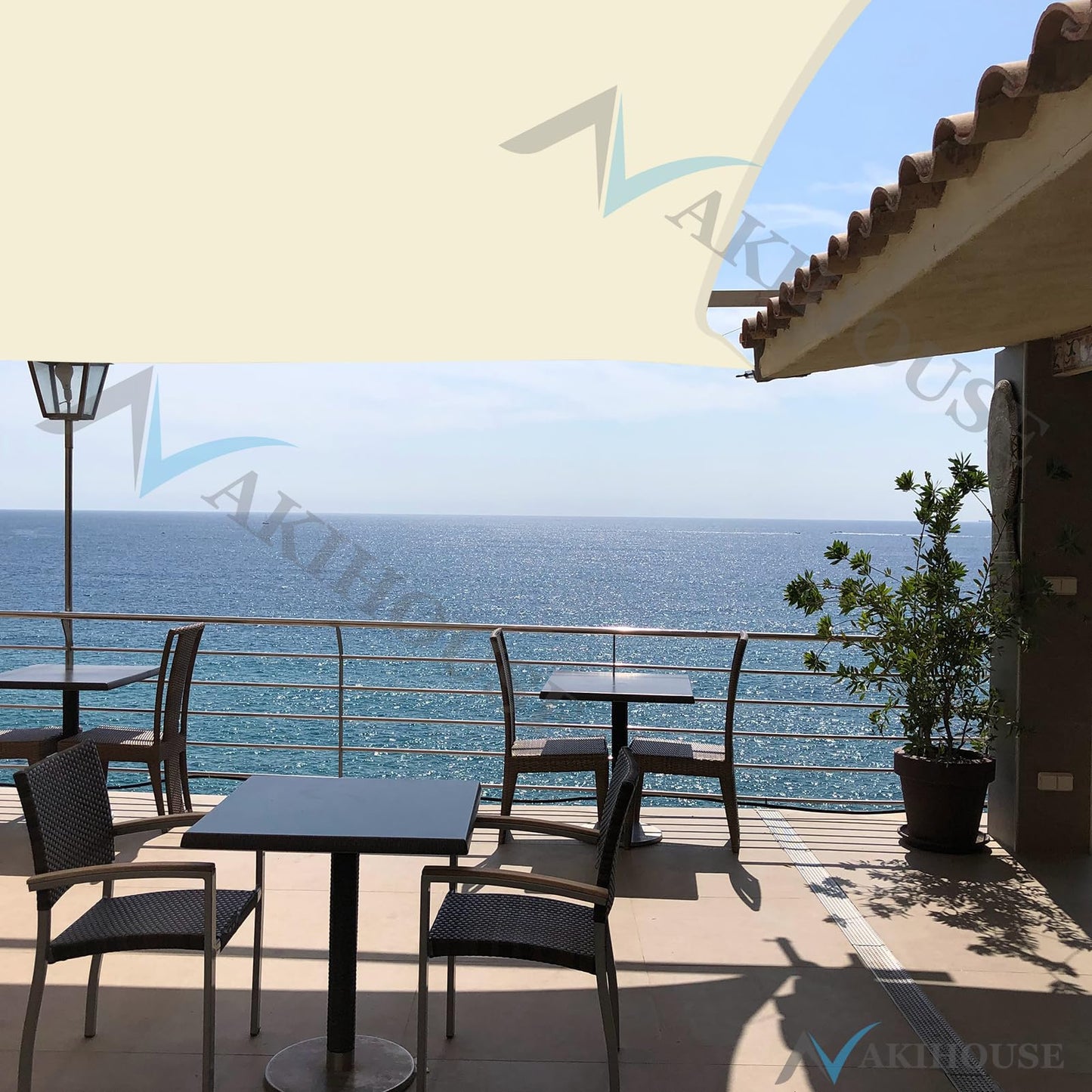 NAKIHOUSE Sun Shade Sail 6m x 4m Rectangle Waterproof Sunscreen Awning Canopy with Fixing Kit 95% UV Block Sun Shades for Outdoors, Garden, Patio, Yard, Party (Cream)