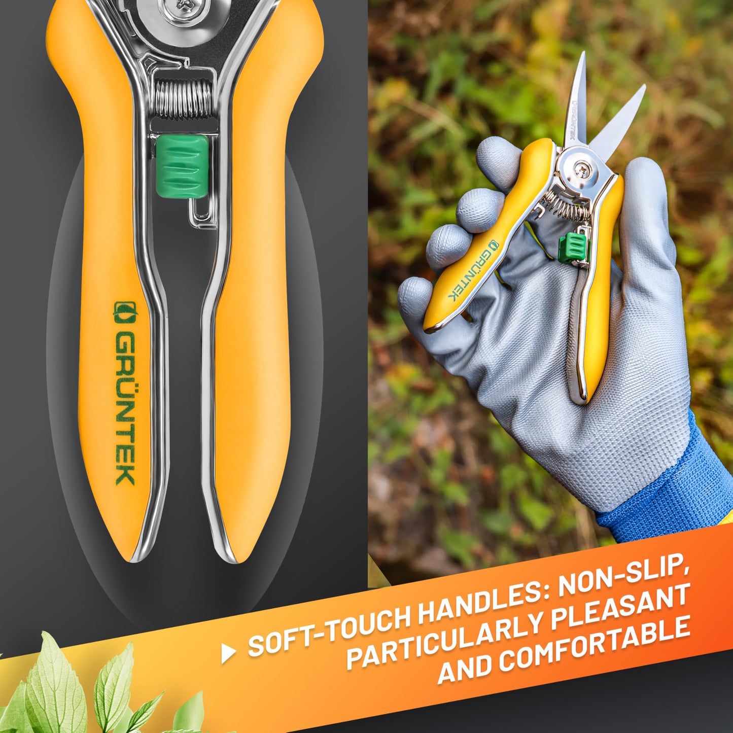 Colibri Pruner Flower Secateurs 170 mm Pruning Shears Garden Plant Scissors with Soft-Touch Handle, Trimmer Shears Bypass, Stainless Steel