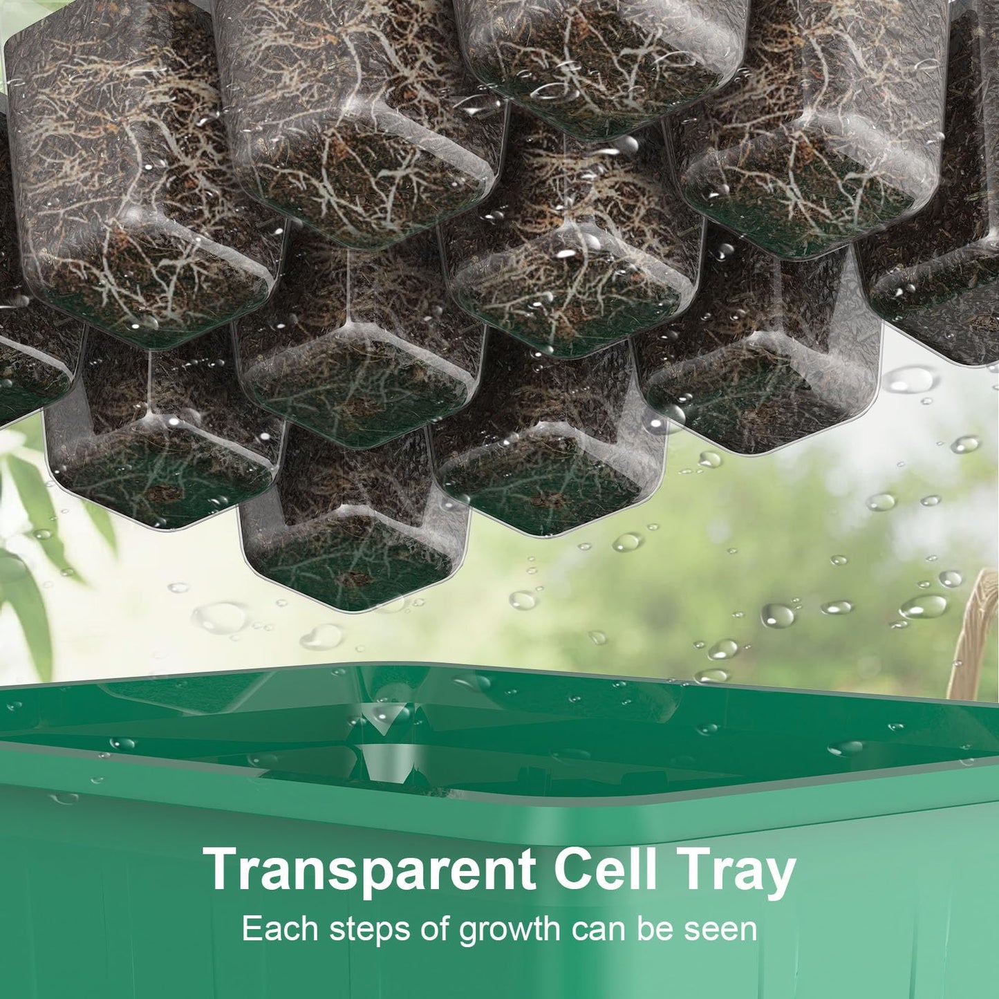 MQUPIN Seed Trays, 10 Pack 120 Cells Seed Propagators with Heightened Lid, Seedling Starter Reusable Growing Trays for Plants with Adjustable Window for Indoor or Outdoor, Green