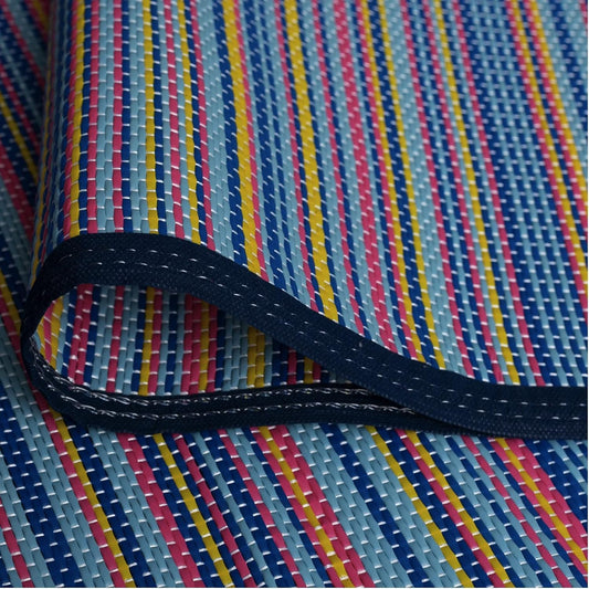 KZY LONDON Outdoor Rugs for Garden - Large Plastic Waterproof Mat 120x180 cm - Reversible Camping and Picnic Rugs - Perfect for Garden, Patio, Picnic, Decking - Stain And Water Resistant (Pink Blue)