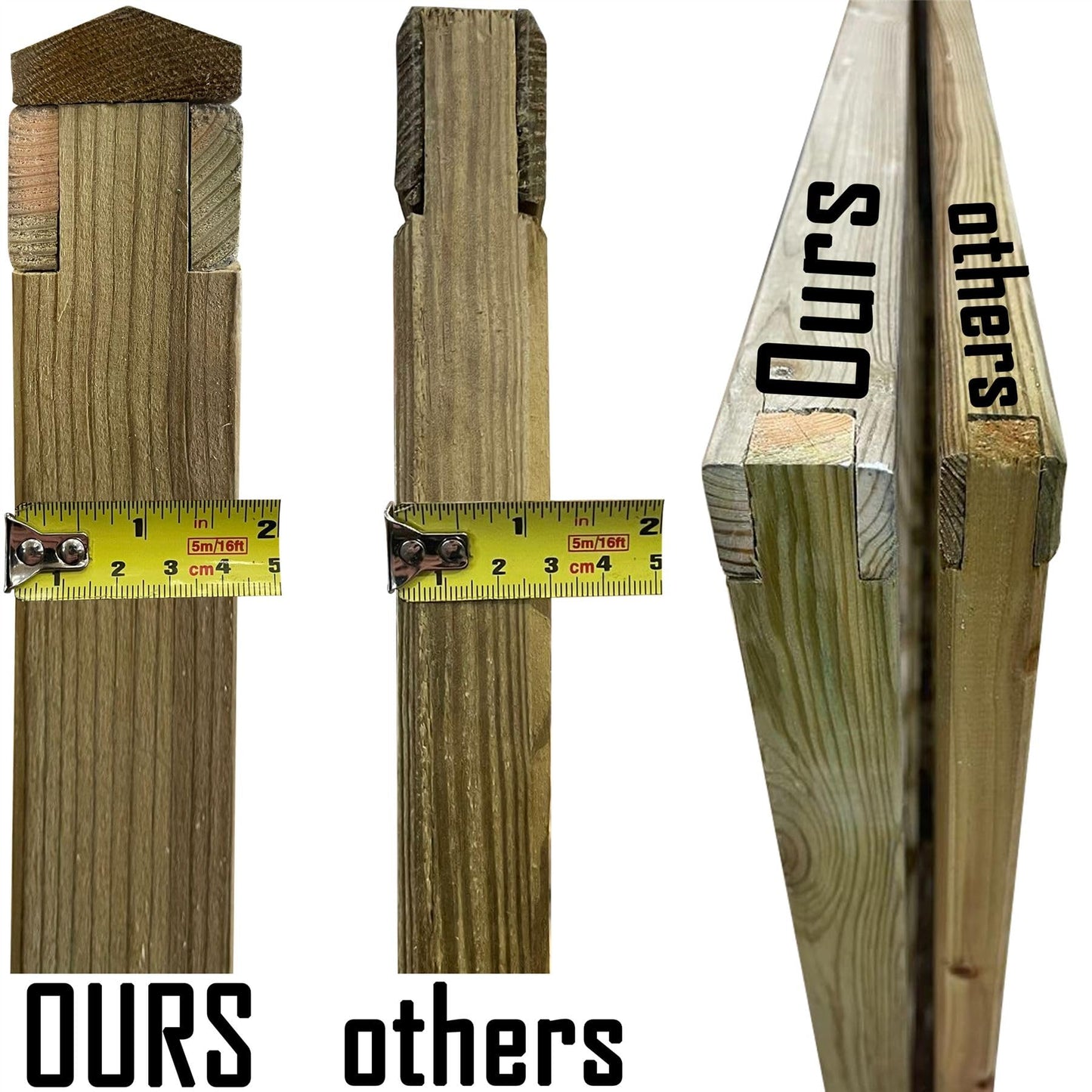 Chunky Urban Square Heavy Duty Framed & Capped Wooden Trellis (45mm Thick) Width: 6ft (183cm) x Height: 1.5ft (45cm) Decorative Fence Panel Topper/Garden Divider/Wall Art/Plant Vine Clingin Grower