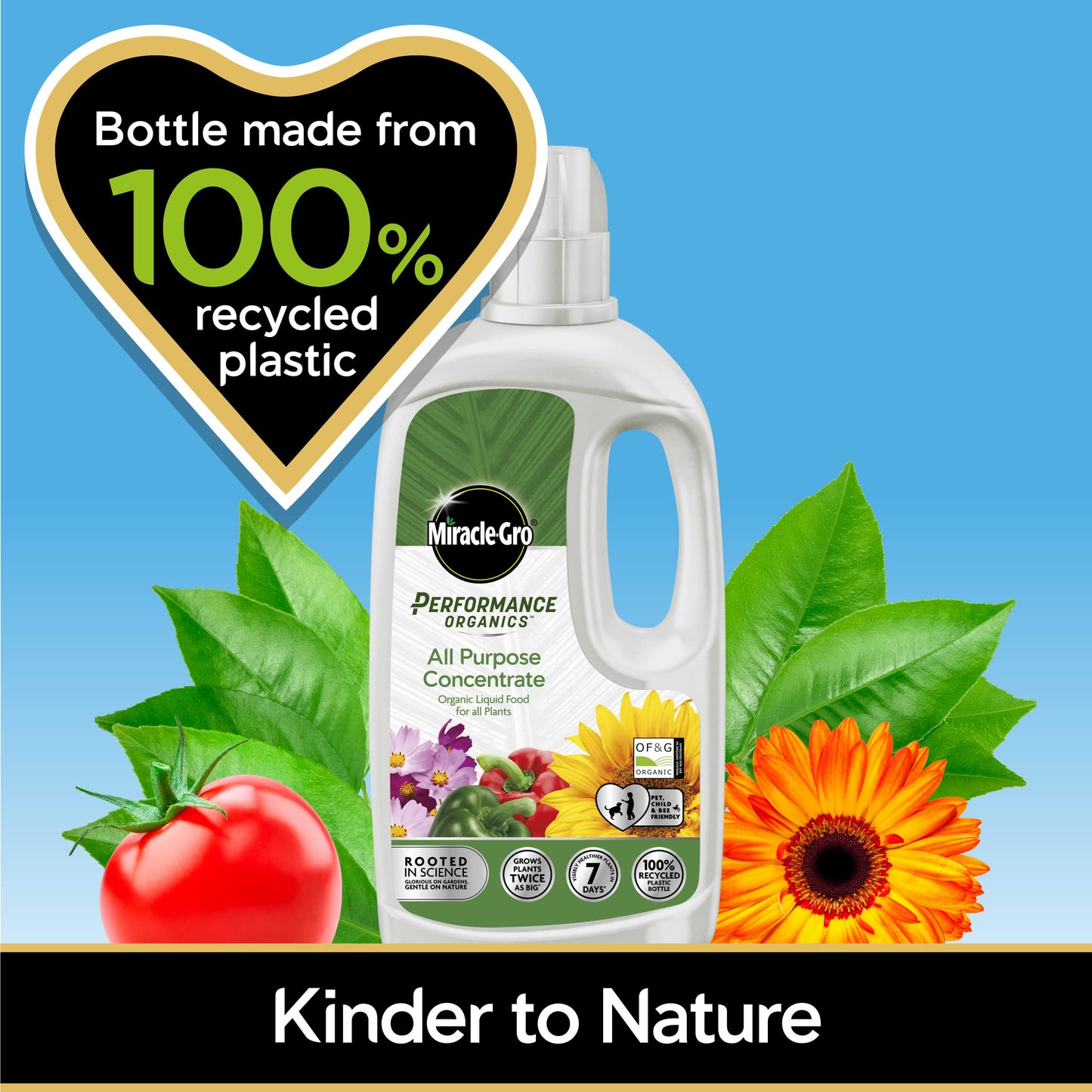 Miracle-Gro Performance Organics All Purpose Liquid Plant Food, 1 Litre (Bee, Pet & Child Friendly)