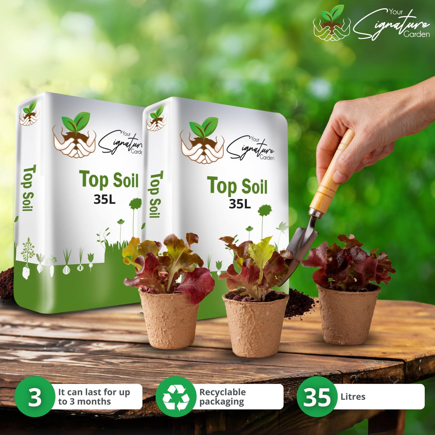 Laeto Top Soil 35L x 2 (70L) – Top Soil for Garden & Landscaping Premium Garden Soil for Plants, Lawns & Flowers – Rich Organic Soil for Healthy Growth