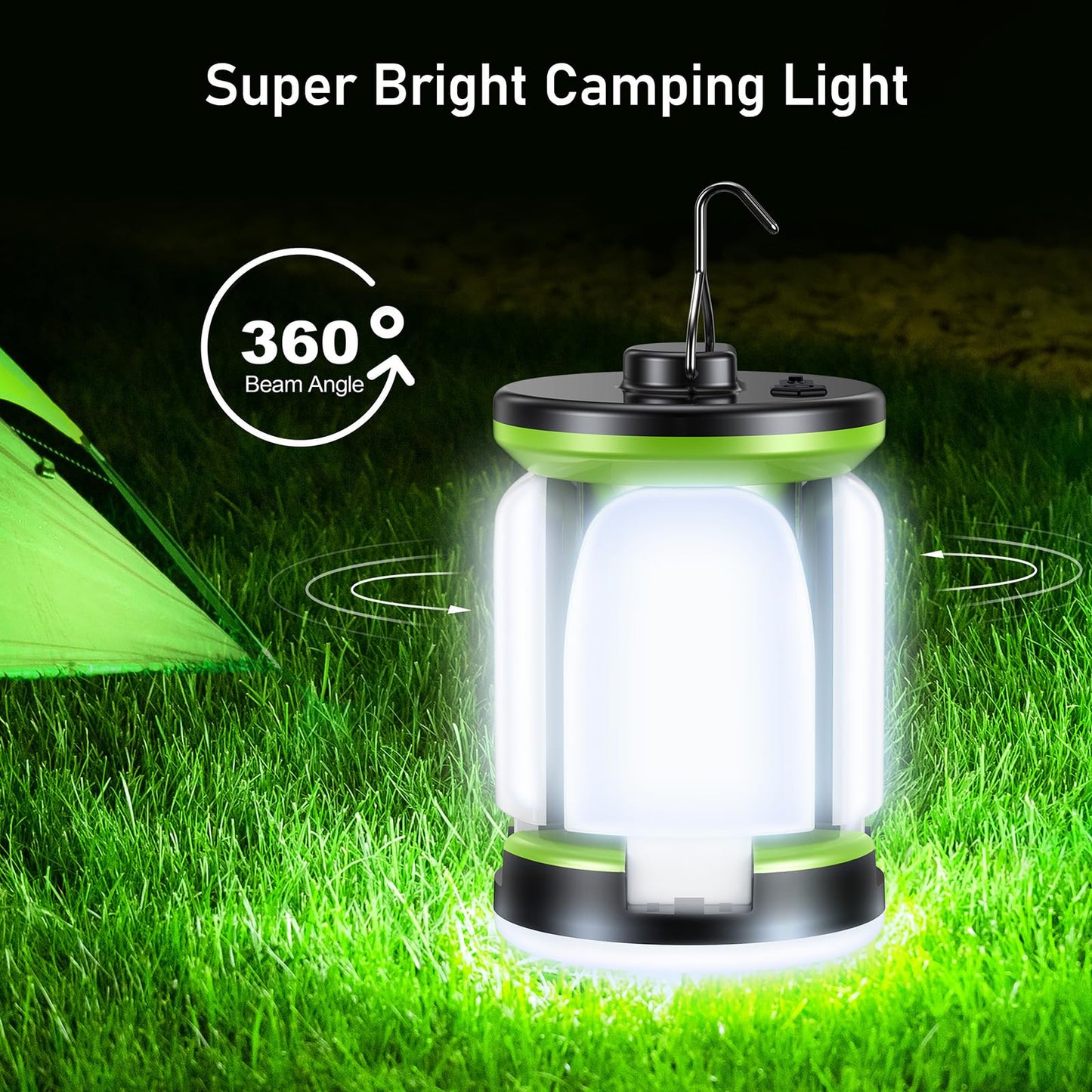 Blukar Camping Lantern Rechargeable, Camping Lights Lamp - 7 Light Modes 60 LED Ultra Bright LED Tent Lamp 10- Hrs Battery Life for Outdoor, Emergency, Fishing, Hiking etc.