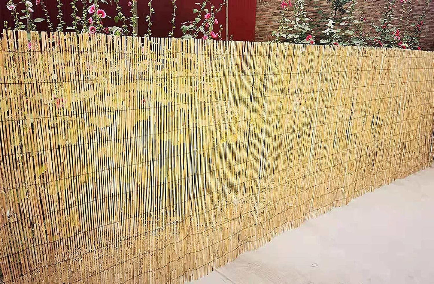 Abaseen Natural Split Reed Fence Hand-Woven Screening for Garden Natural Window Roller Blind Outdoor Bamboo Shades for Patio Gallery Balcony Decorative Fences (1m x 4m)