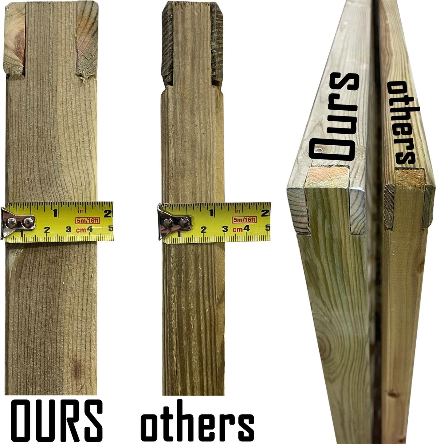 Chunky Urban Square Heavy Duty Framed Wooden Trellis (45mm Thick) Width: 6ft (183cm) x Height: 1ft (30cm) Decorative Fence Panel Topper/Garden Divider/Wall Art/Plant Vine Clingin Wall Grower