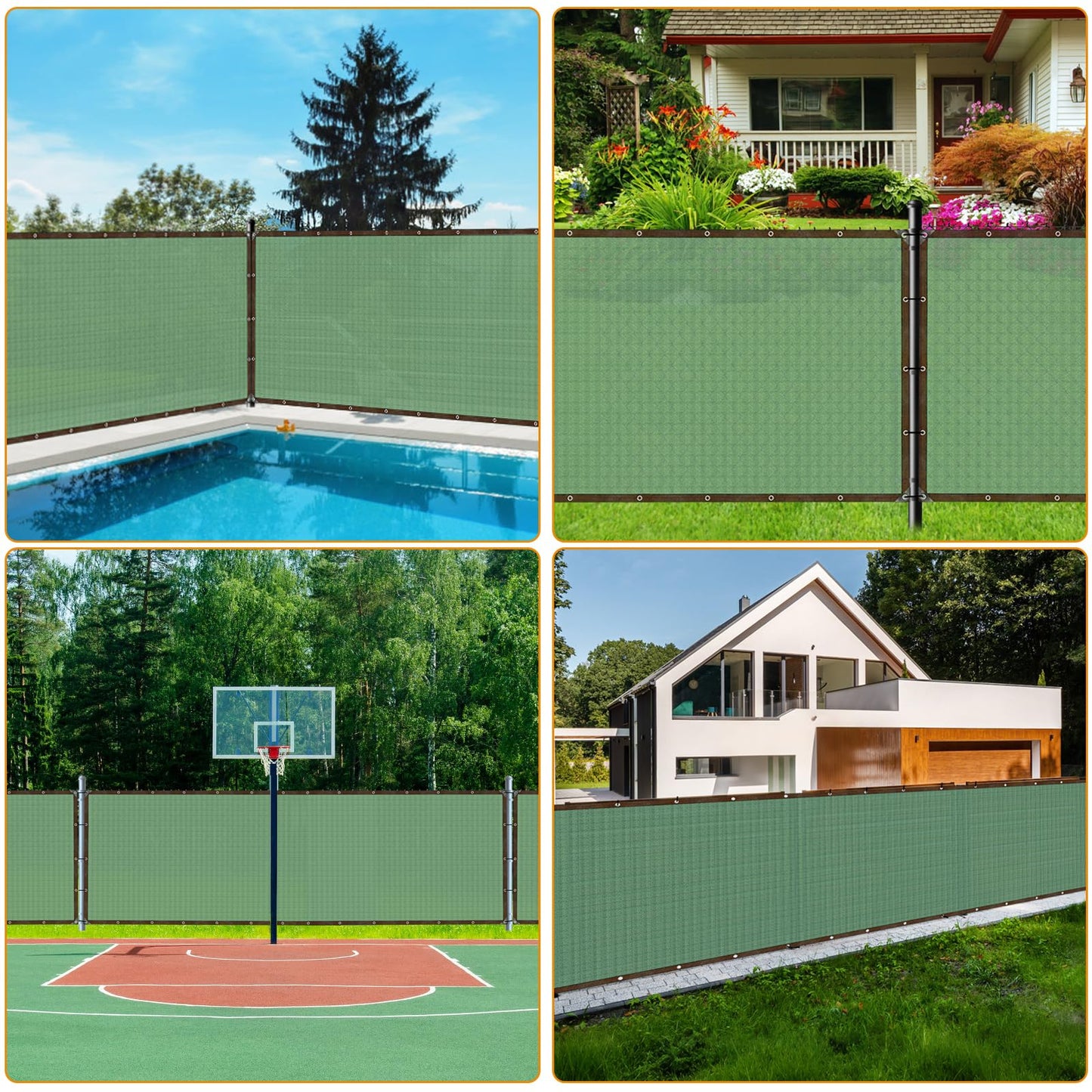 Esilihom Garden Privacy Netting 2mx5m, Fence Screening 90% HDPE Windbreak, Garden Privacy Screening UV-Resistant, Outdoor Shading Net with Cable Ties and Eyelets