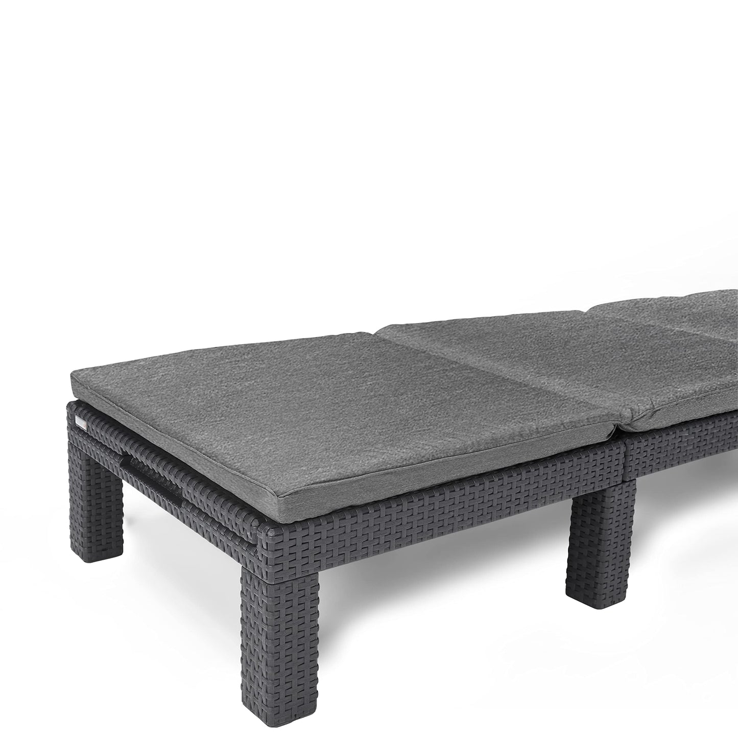 Allibert by Keter Daytona Deluxe Outdoor Garden Sun lounger - Graphite with Grey Cushions