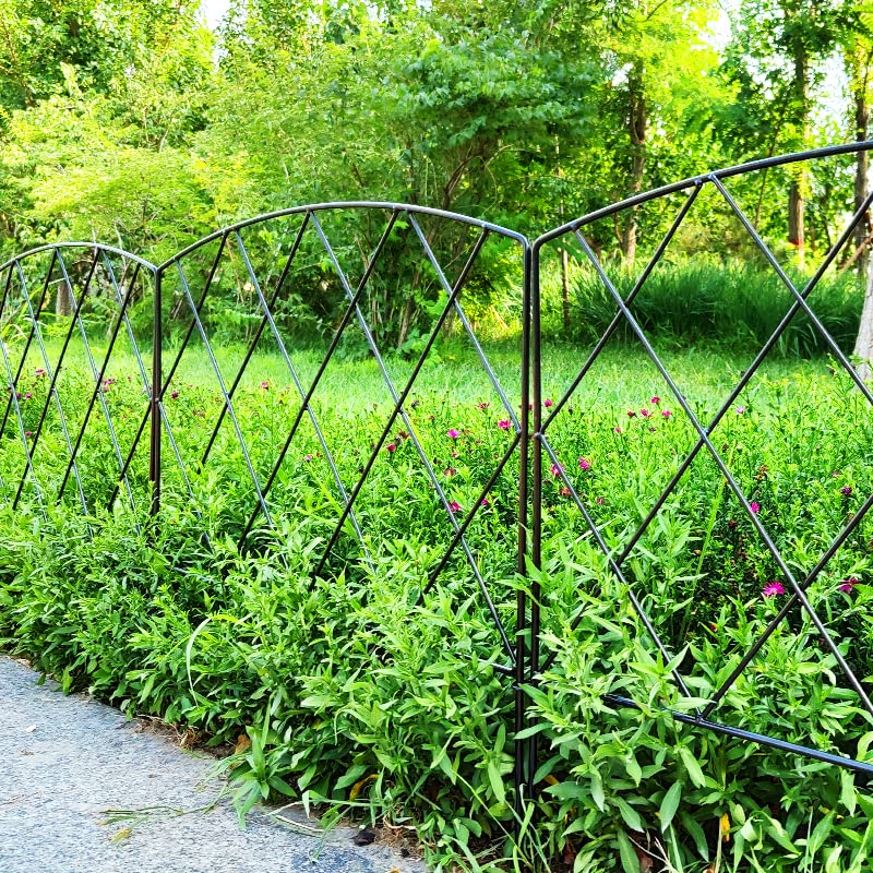 Thealyn Decorative Garden Fence 60cm (H) x 3m (L) Rustproof Metal Fence Panels No Dig Fence for Dogs Yard Patio Animal Barrier Flower Bed