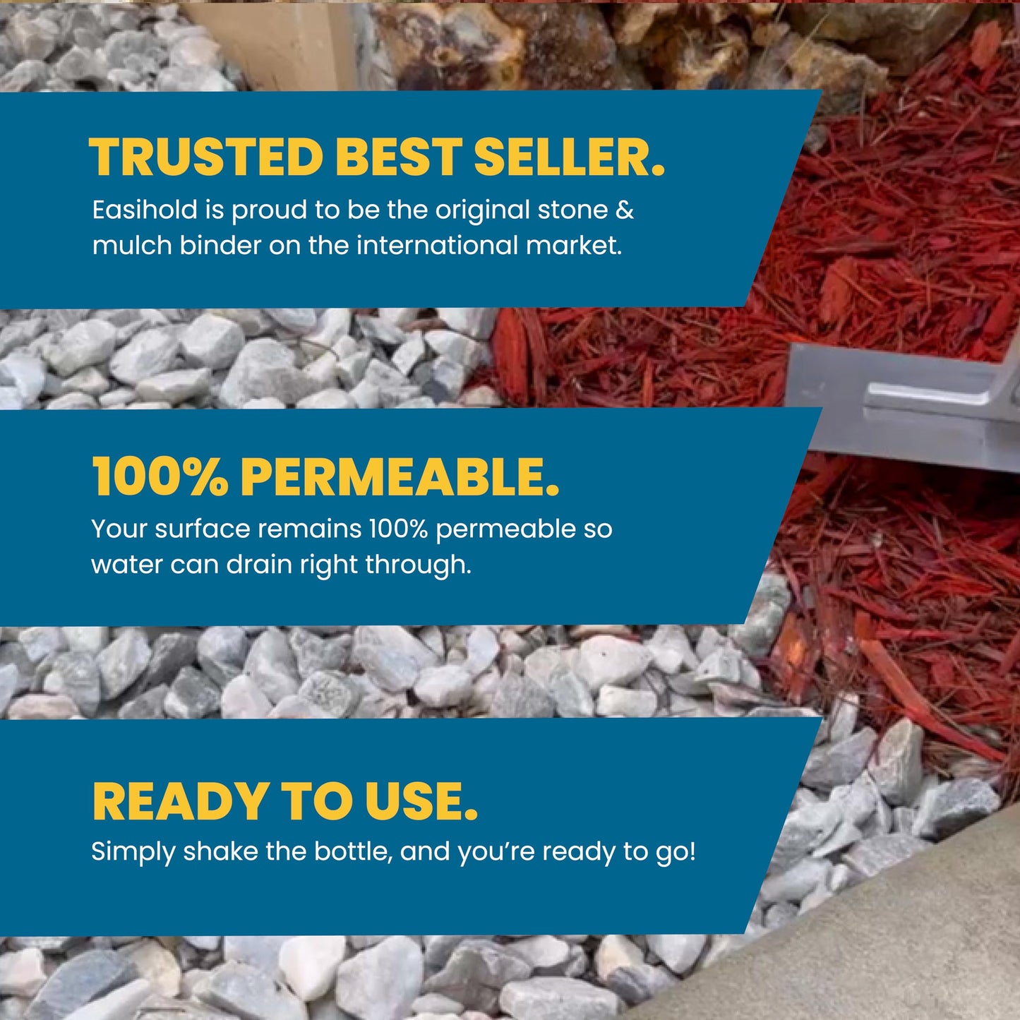 Vuba EASIHOLD ROCKS - 5L XL Gravel Binder for Bonding Stones, Bark and Gravel on Borders, Patios and Garden Paths. Lasts up to 3 Years, Non Toxic, Ready to Use.