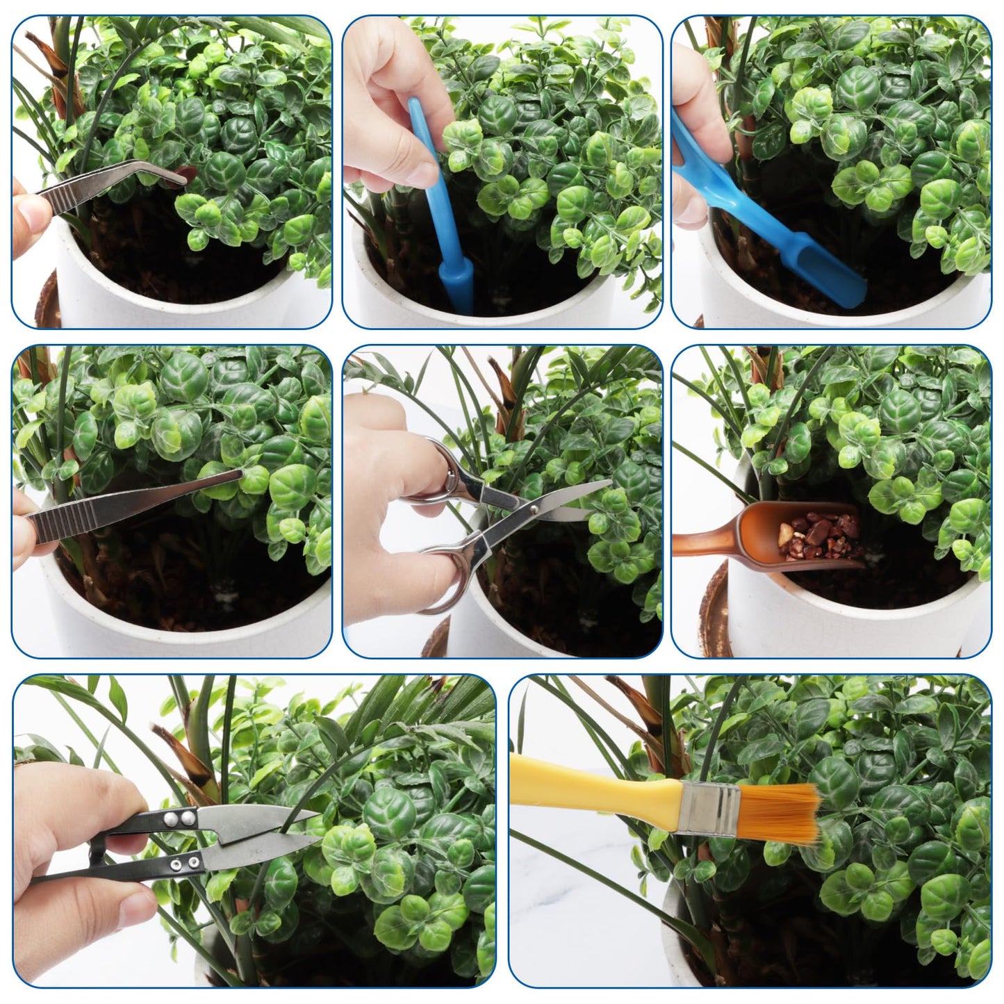 LANAFAY 12Pcs Mini Gardening Tools Set, Succulent Plants Tools Set, Gardening Transplanting Tools, Indoor Tiny Gardening Kit, House Plant Accessories Set for Indoor Miniature Fairy Garden Plant Care