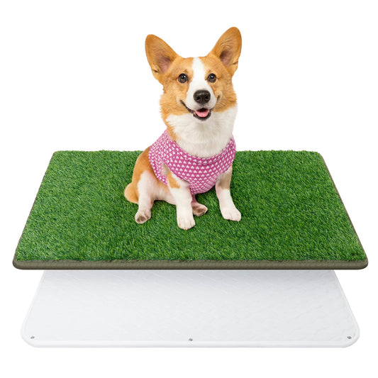 Artificial Grass for Dogs with Reusable Puppy Pad, Dog Toilet Grass Mat Potty Training Grass Pads for Dogs Washable Puppy Grass Reusable Puppy Pads Dog Grass Pee Pad (46x71cm)