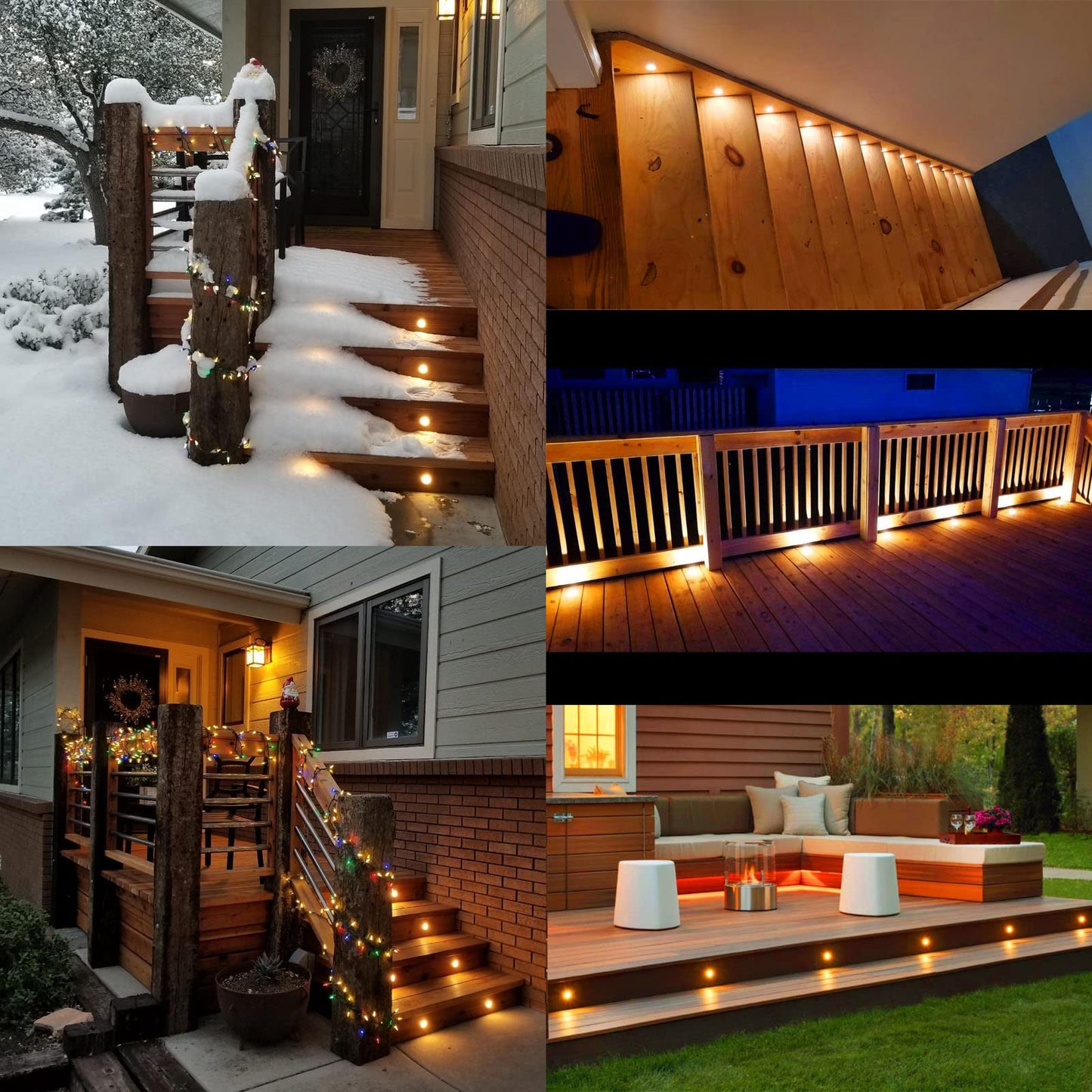 INDARUN Warm White Led Decking Lights Outdoor Waterproof IP67 Ø31MM 12V - Led Plinth Light Kits for Terrace/Patio/Path/Wall/Garden/Decoration, Lot of 16