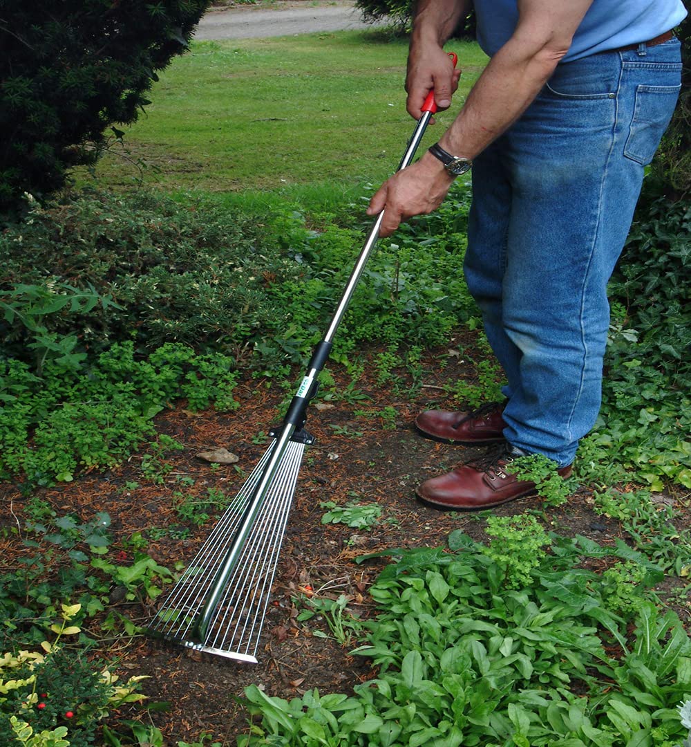 Darlac Expanding Telescopic Metal Garden Leaf Rake Cuttings Lawn Adjustable