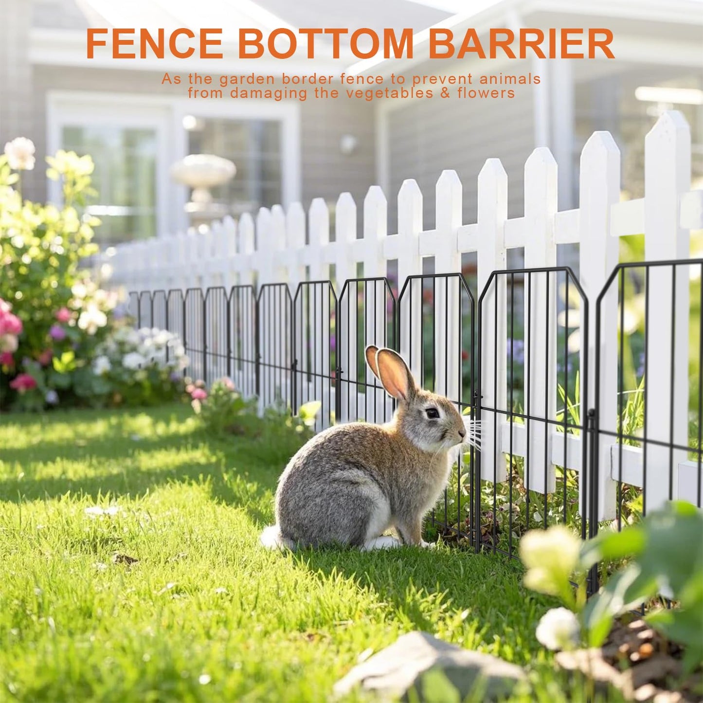 Yeabett Garden Fence 10 Pcs, Decorative Metal Fencing 31cm(W) × 41cm(H), Dog Fence Outdoor Animal Barrier for Flower Bed Yard Patio