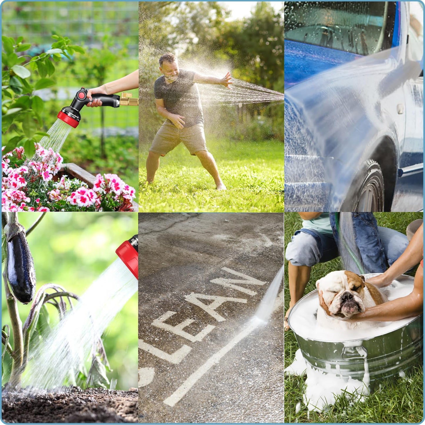 Hose Pipe Spray Gun 10 Adjustable Patterns Garden Hose Spray Gun Premium Hose Nozzle with Thumb Control Design Garden Hose Gun for Garden & Lawns